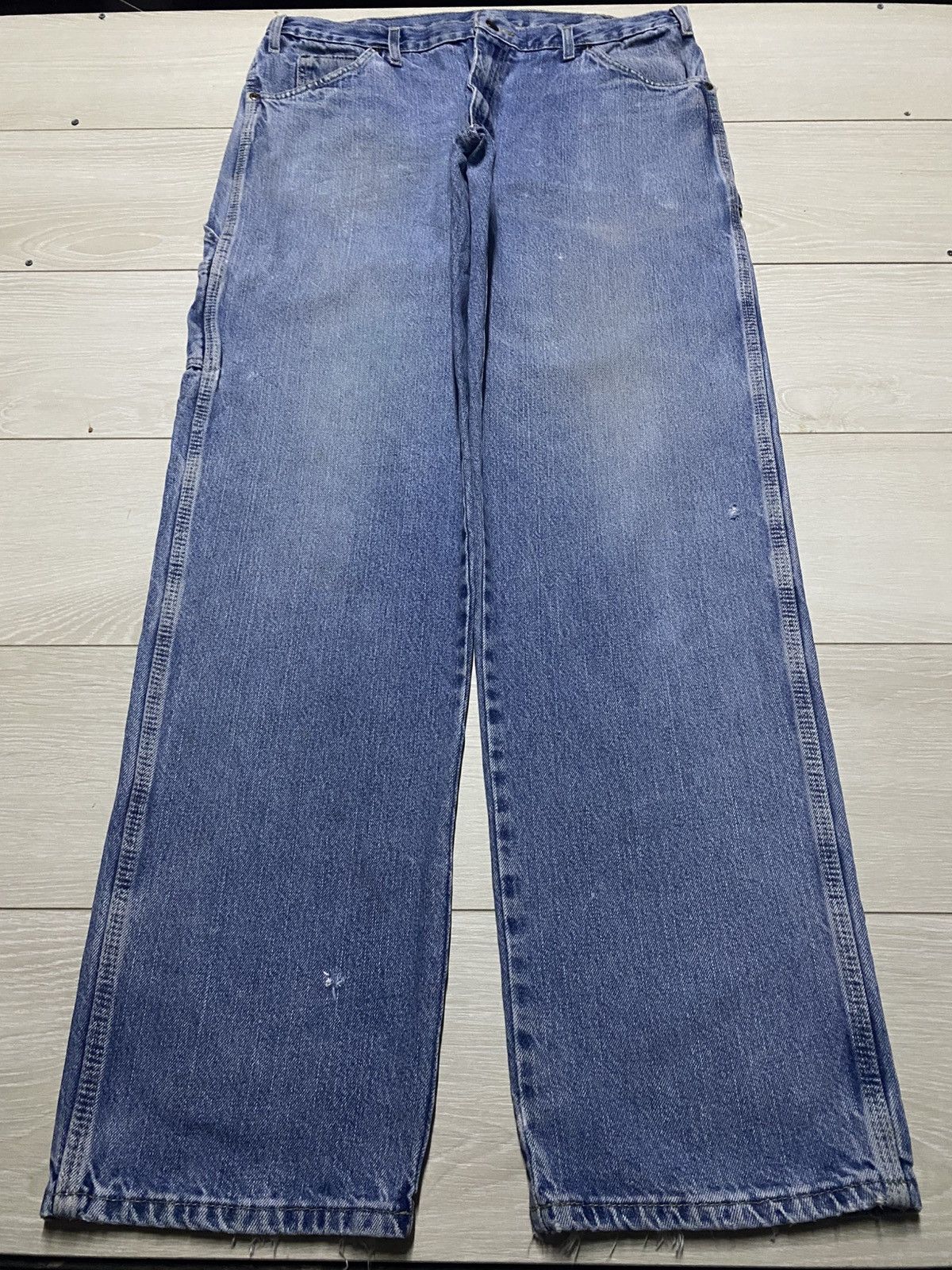 Dickies Vintage Dickies Carpenter Light Wash Baggy Jeans Size US 35 - 2 Thumbnail