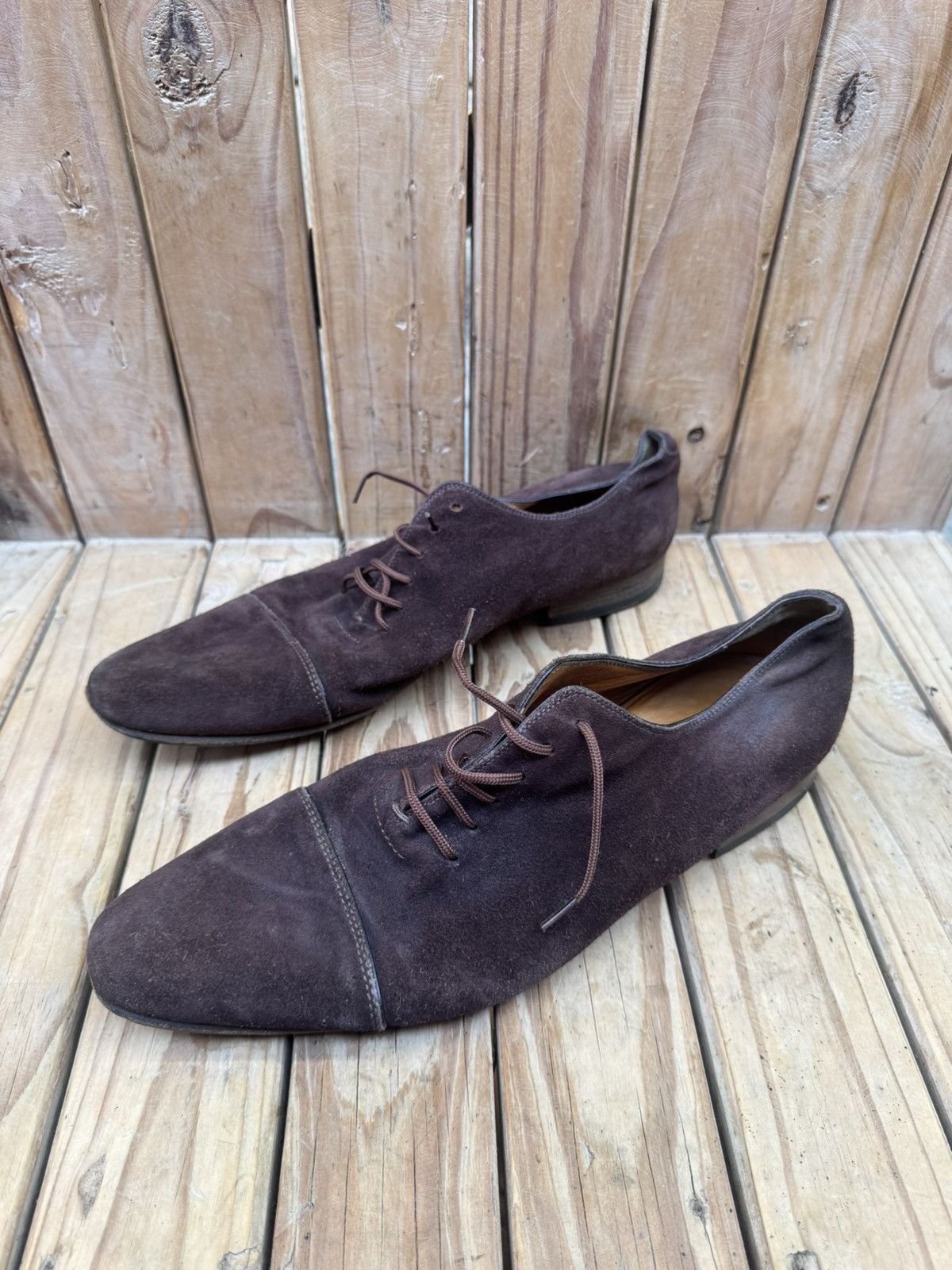 Gucci Gucci brown suede Leather Men's Dress Shoes UK 10.5 EUR 44.5 Size US 11 / EU 44 - 23 Thumbnail