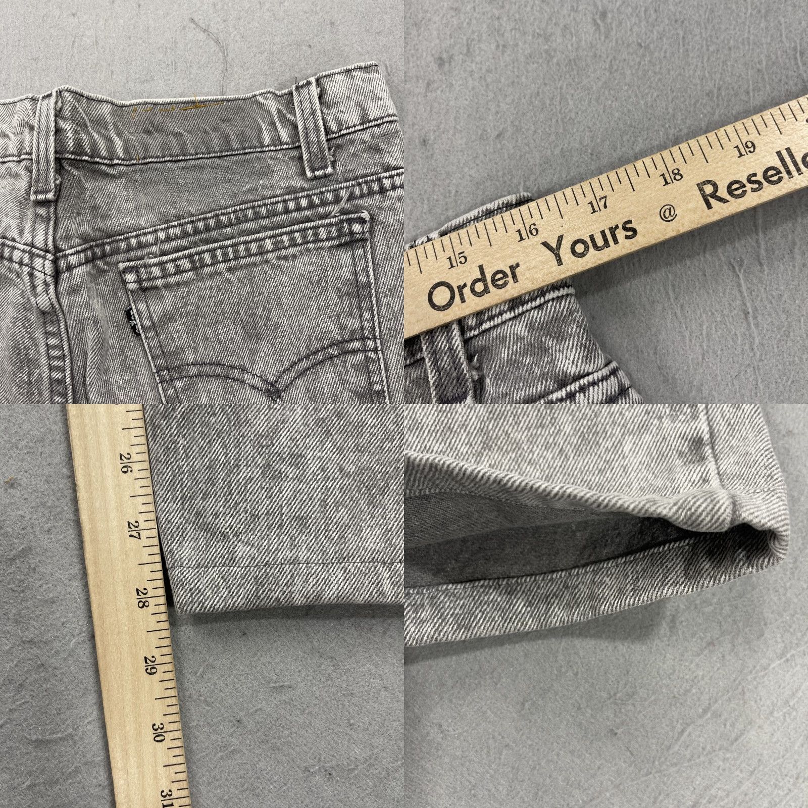 Levi's VINTAGE Levi's 550 Jeans Mens 34x28 Gray Acid Wash Relaxed Cropped Taper USA 90s Mens Jeans) Size US 34 / EU 50 - 8 Thumbnail