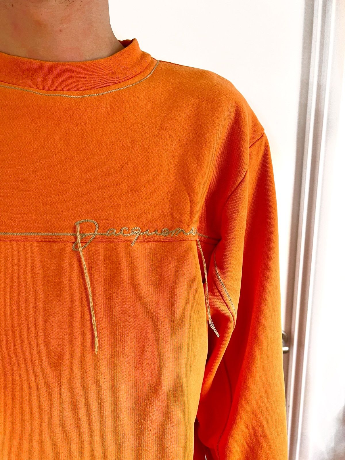 Jacquemus Orange Le Raphia ‘Le Sweat-shirt Fio’ Sweatshirt Size US L / EU 52-54 / 3 - 6 Thumbnail