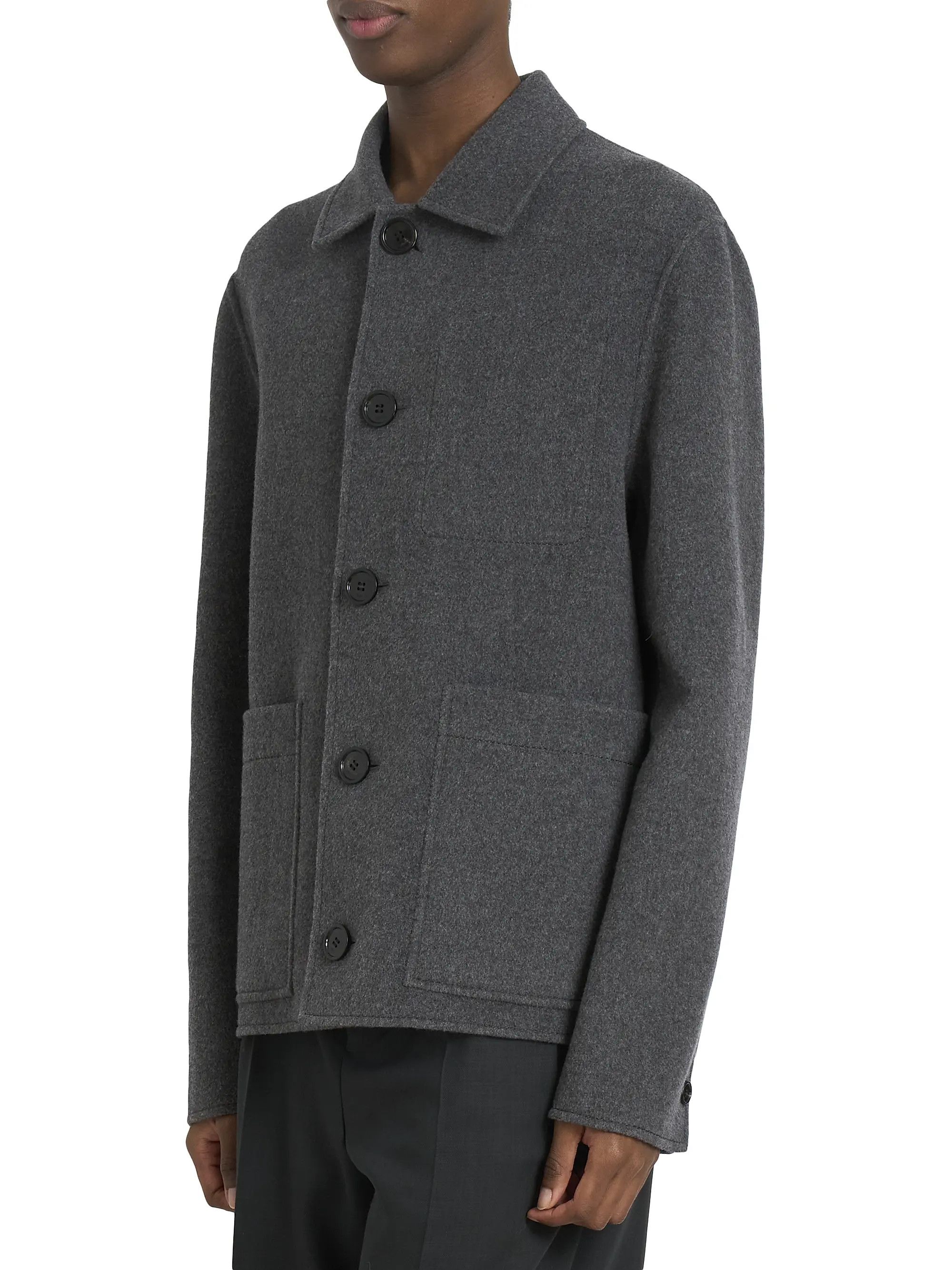 AMI os11x0226 Boxy Button-Front Jacket in Grey Size US M / EU 48-50 / 2 - 4 Thumbnail