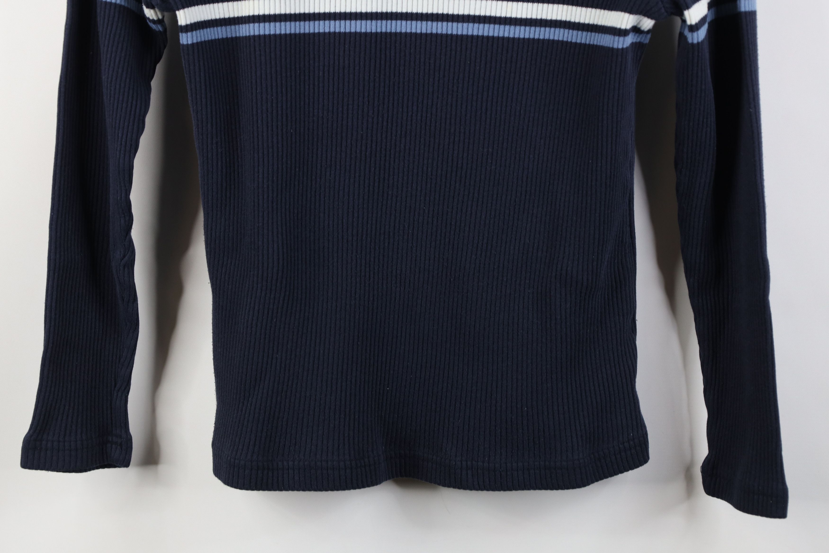 Vintage Vintage 90s Y2K Dawsons Creek Striped Knit Turtleneck Shirt Size L / US 10 / IT 46 - 3 Thumbnail