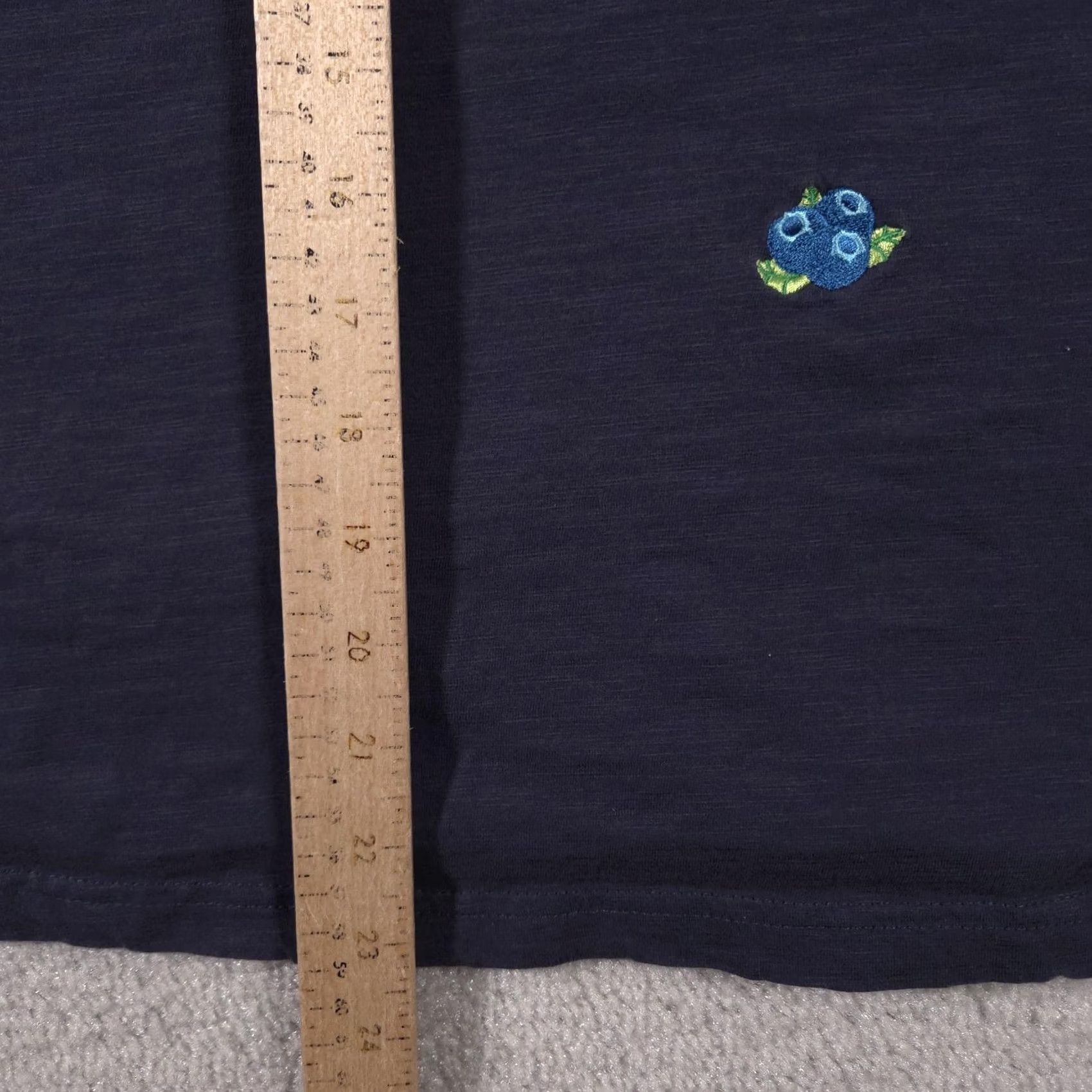 Gloverall VINTAGE Jane + Delancey Shirt Womens 2X Navy Embroidered Fruit Allover Puff Sleeve Tee Size XXL / US 16-18 / IT 52-54 - 6 Thumbnail