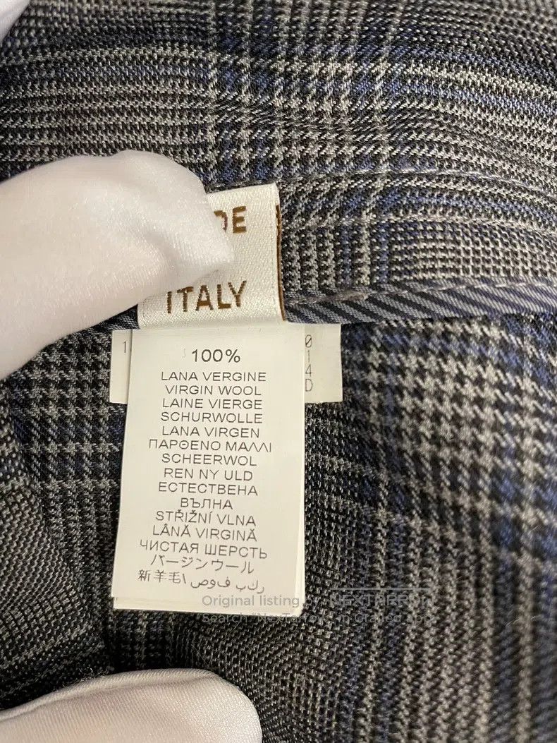 Brunello Cucinelli Brunello Cucinelli Gray Blue Plaid Beaded New Wool Trouser Size US 32 / EU 48 - 7 Thumbnail