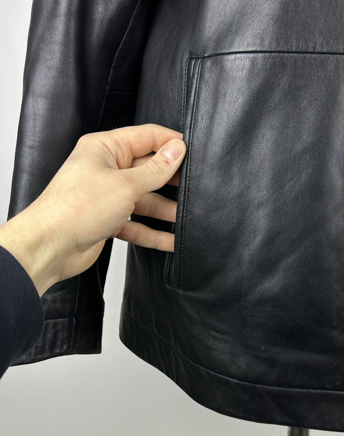 Hugo Boss Men Hugo Boss Black Lamb Leather Vintage Style Padded Jacket Size US M / EU 48-50 / 2 - 4 Thumbnail