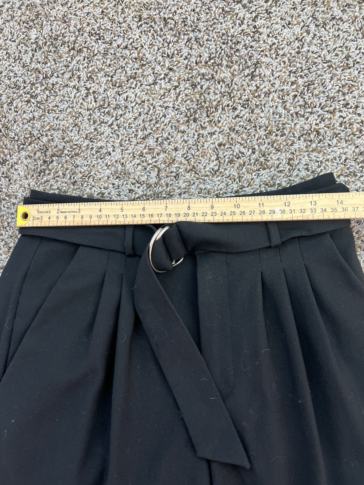 Frame FRAME 100% Wool Wide Leg Belted Trousers Size 4 In Back Size 24" / US 00 / IT 34 - 4 Thumbnail