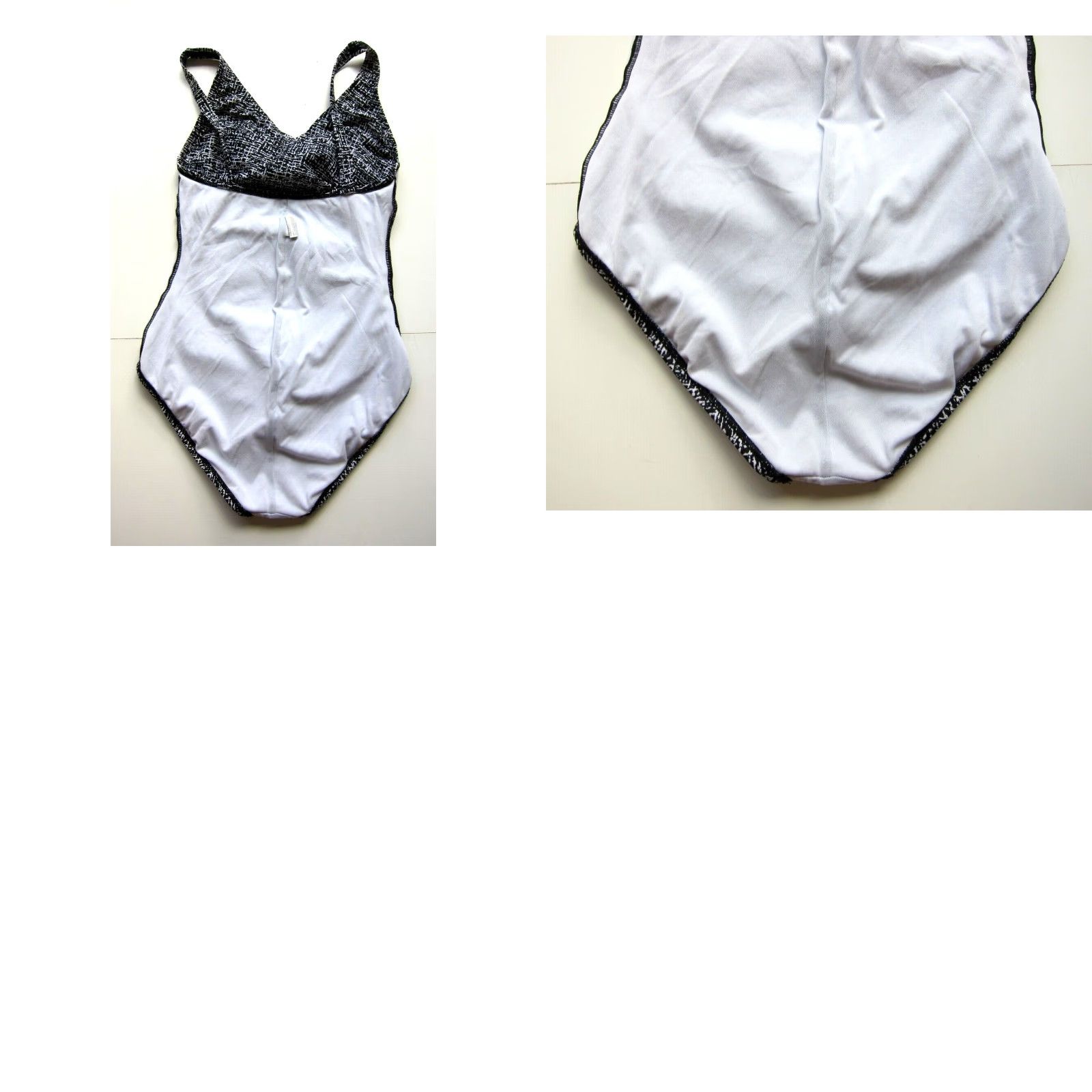 Speedo VINTAGE Speedo One Piece Swimsuit Women 6 Black Slimming Plaid Pattern Wide Strap Size ONE SIZE - 8 Thumbnail