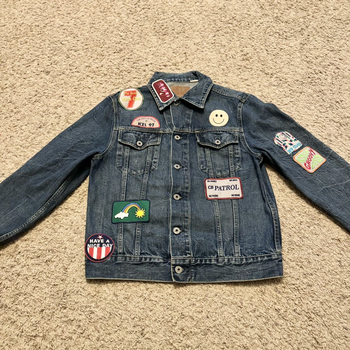 Gap × Vintage VINTAGE GAP PATCHWORK DENIM JACKET! Size US M / EU 48-50 / 2 - 2 Thumbnail
