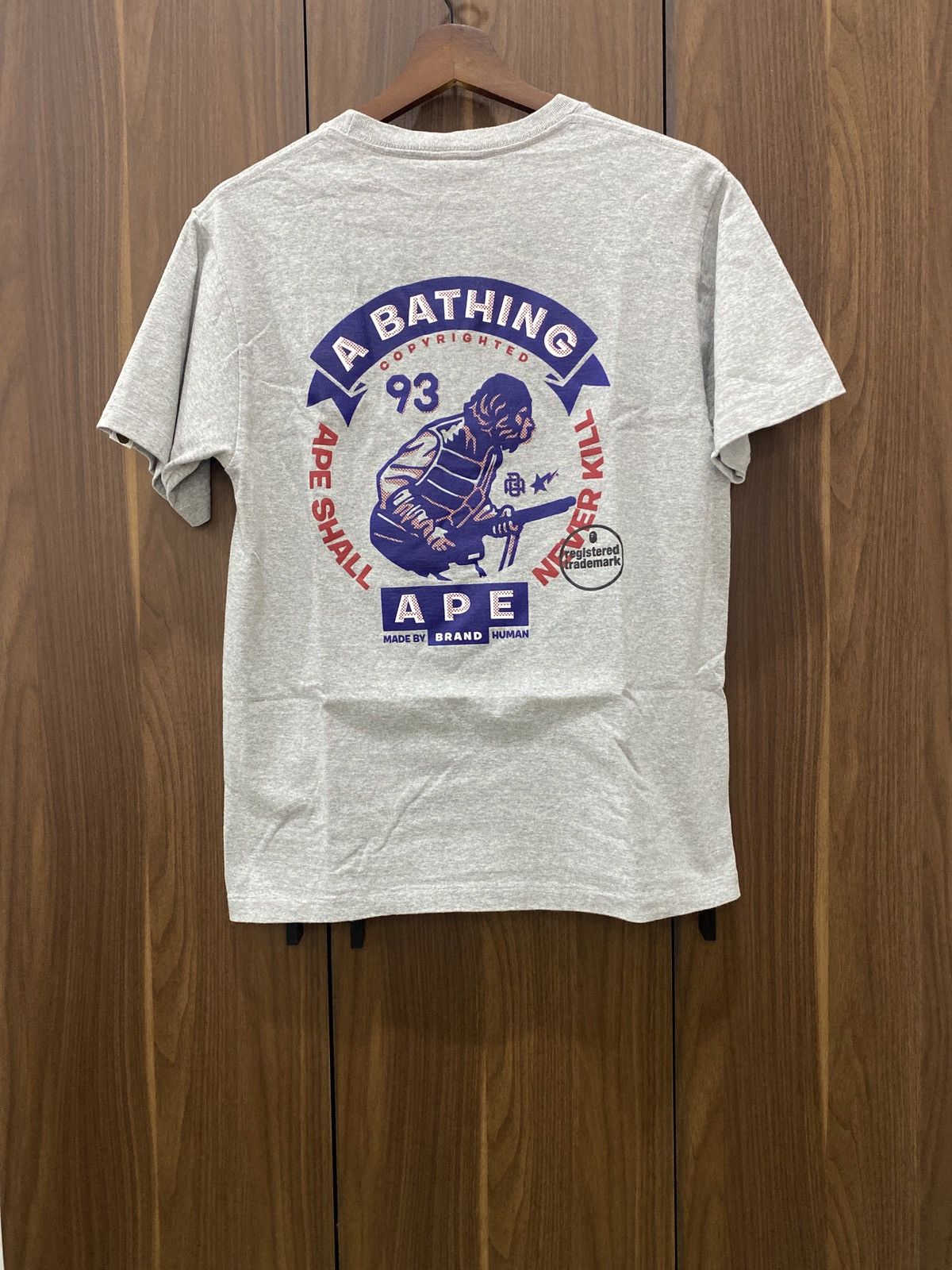 Bape A Bathing Ape BAPE "Ape Shall Never Kill" Tee - Grey Size US S / EU 44-46 / 1 - 2 Thumbnail