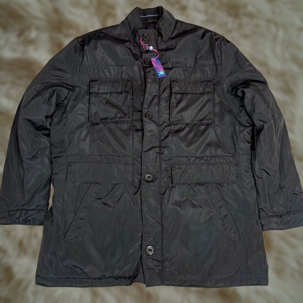 Egara Egara Mens Jacket XL Black Button Front Insulated Quilt Lined Pockets New Size US XL / EU 56 / 4 - 1 Thumbnail