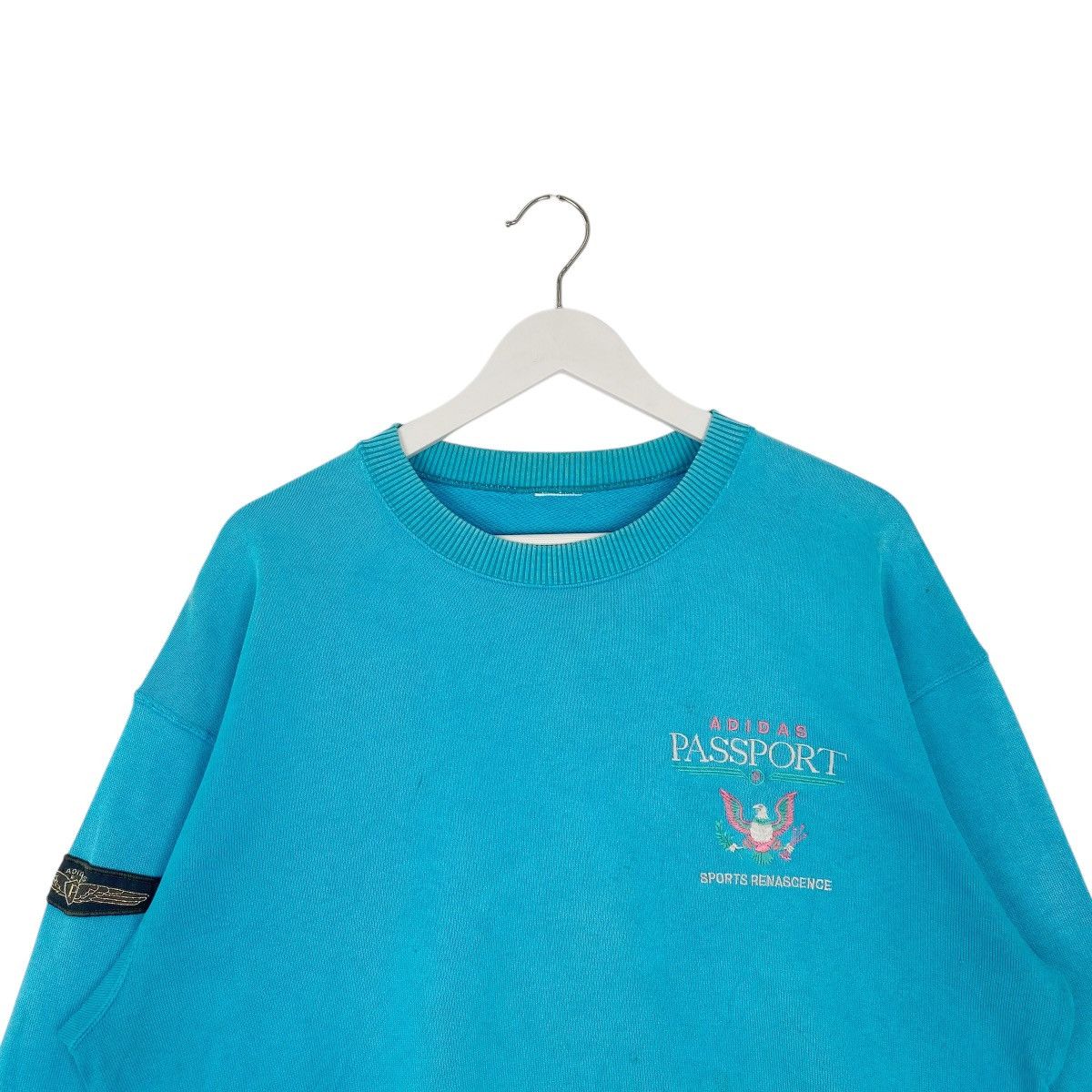 Other Vintage 90s Adidas Passport Sweatshirt Crewneck Blue Size US L / EU 52-54 / 3 - 4 Thumbnail