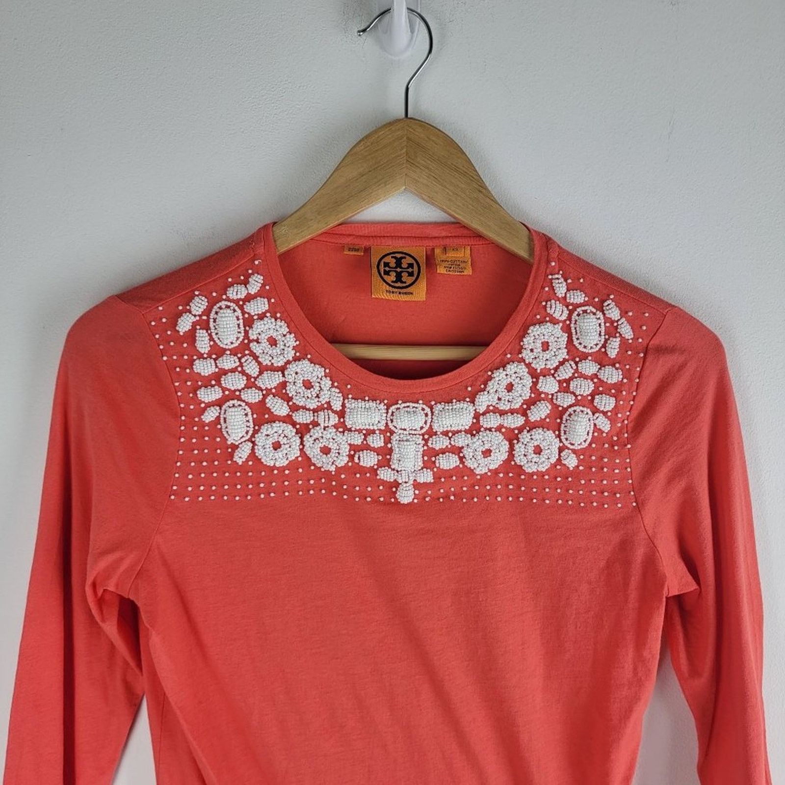 Tory Burch Tory Burch Embellished Long Sleeve Blouse Pink Crew Neck XS Size XS / US 0-2 / IT 36-38 - 3 Thumbnail