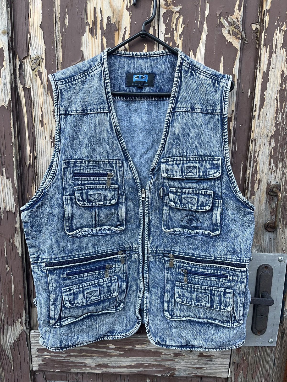 Japanese Brand × Vintage Vintage Washed Denim Multi Pocket Vest Cargo Utility Size US L / EU 52-54 / 3 - 1 Thumbnail