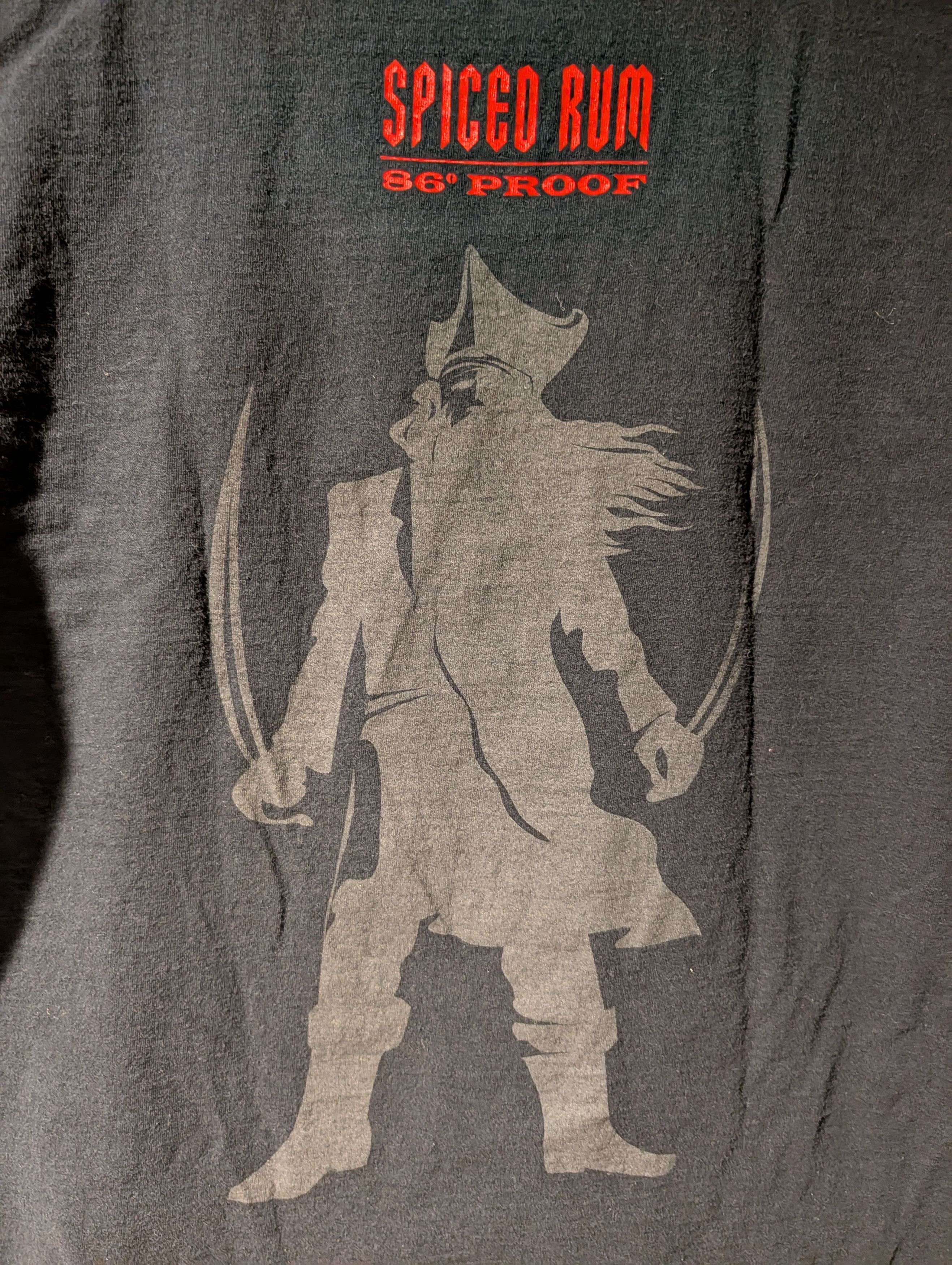 Fruit Of The Loom Vintage Black Beard Spiced Rum 86 Captain Morgan T-Shirt Size US L / EU 52-54 / 3 - 5 Thumbnail