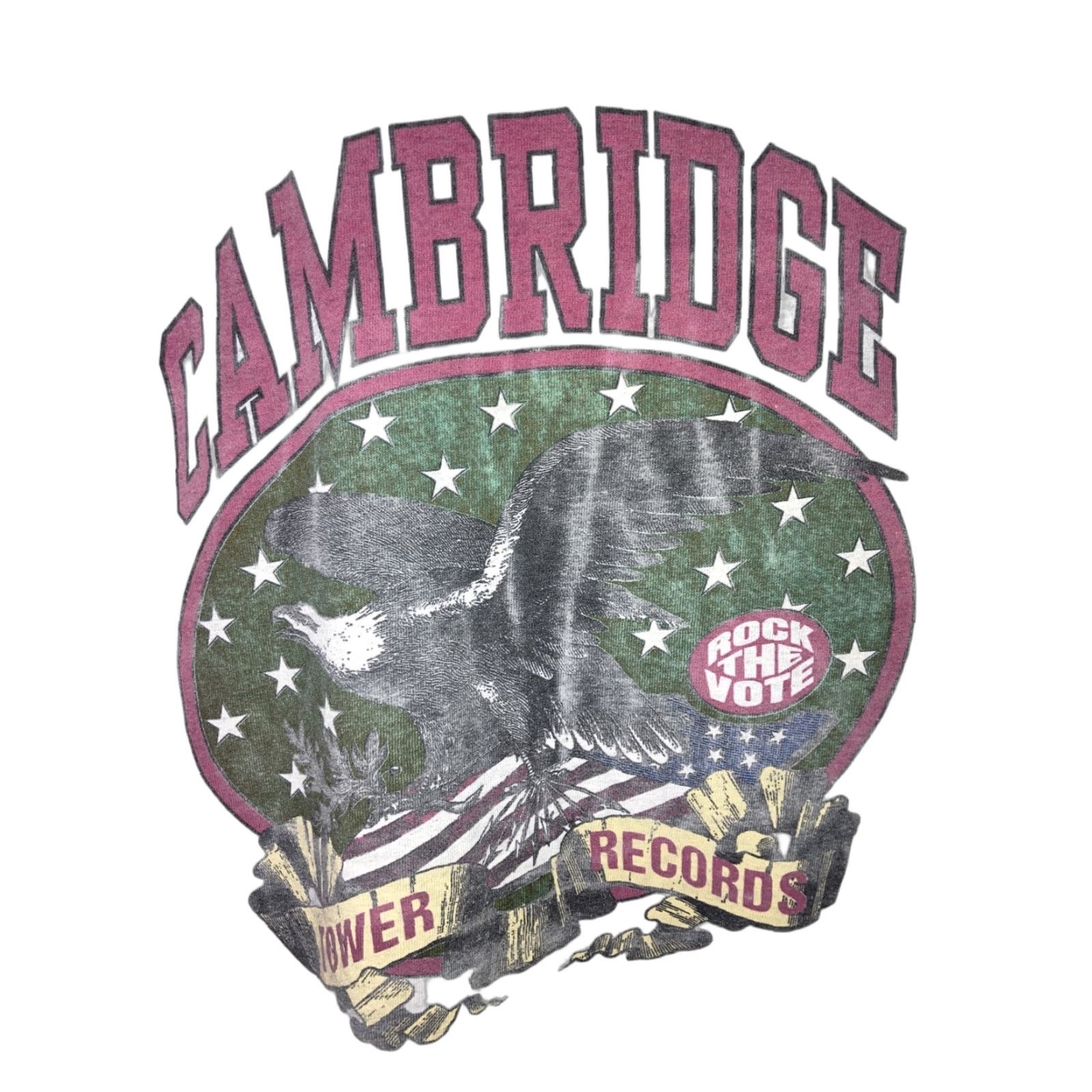 Vintage VINTAGE Tower Records T Shirt Cambridge Rare Eagle Rock The Vote XL Gray Mens XL Single Stitch T-Shirt Size US XL / EU 56 / 4 - 1 Thumbnail