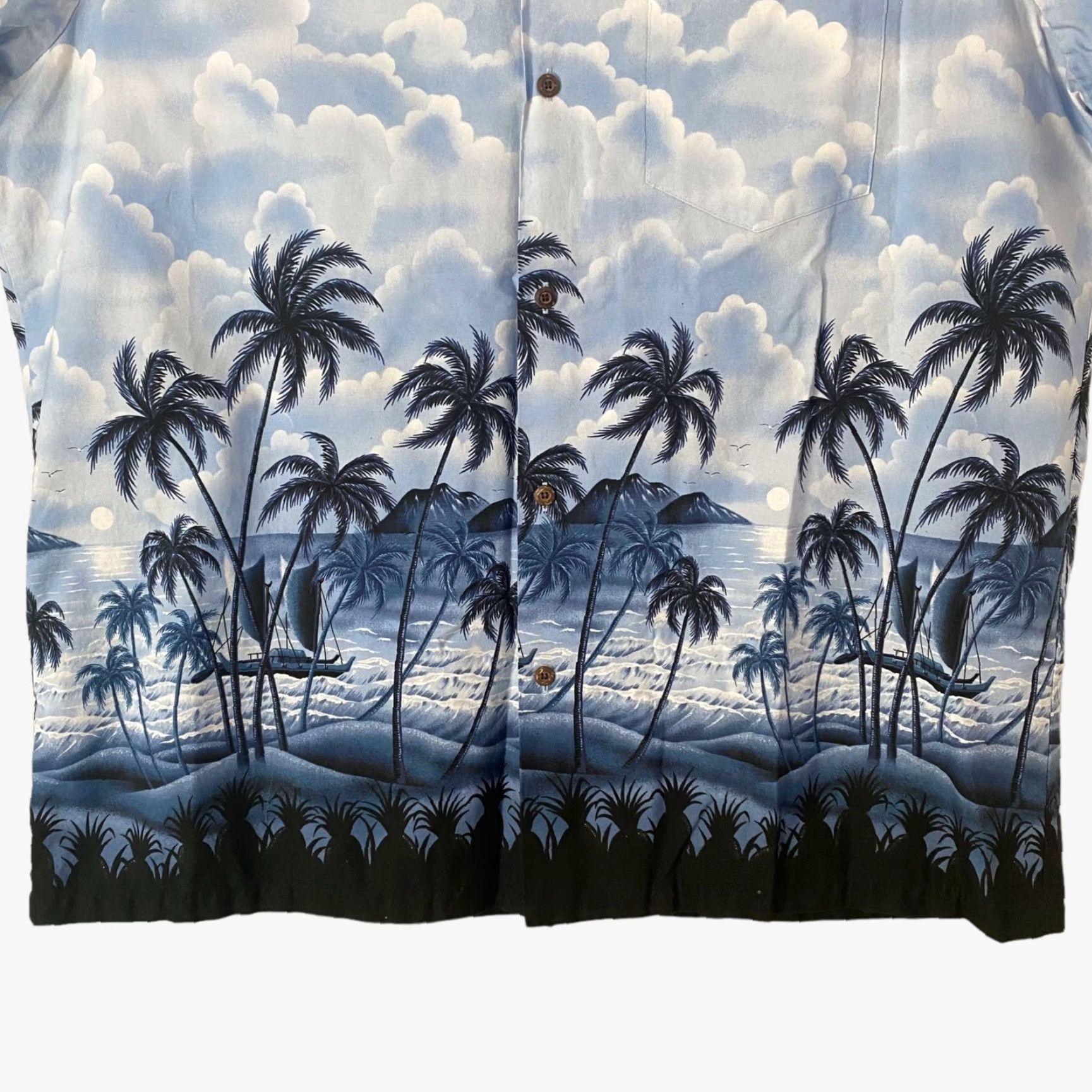 Vintage VINTAGE RJC Hawaiian Button-Up Shirt Blue Palm Trees Men's XXL Short-Sleeve Size US XXL / EU 58 / 5 - 6 Thumbnail