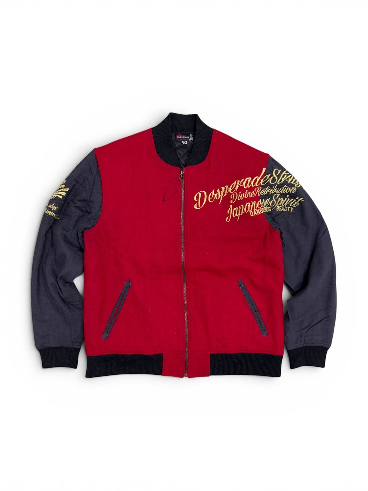 Japanese Brand 2000s Divine Retribution Sukajan Embroidered Wool Bomber Size US M / EU 48-50 / 2 - 2 Thumbnail