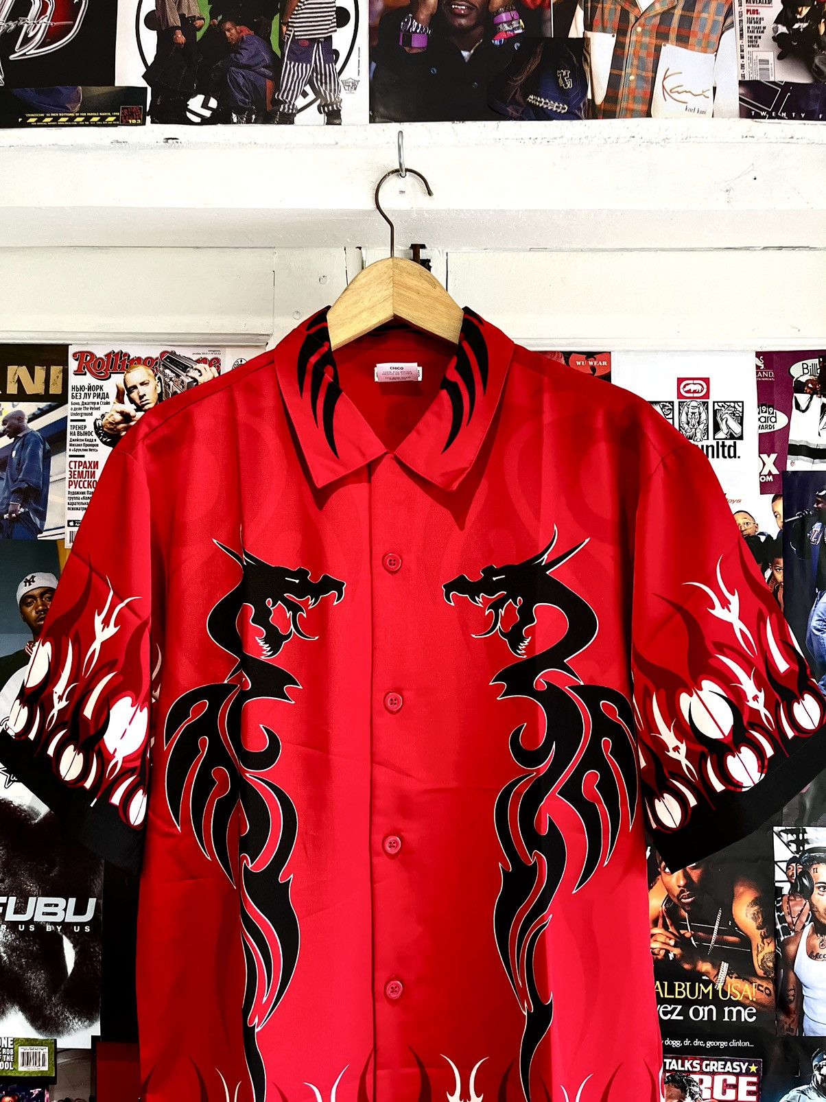 Dragonfly × Grunt Style × JNCO 𝐘2𝐊 𝐍𝐎 𝐁𝐎𝐔𝐍𝐃𝐀𝐑𝐈𝐄𝐒 𝐃𝐑𝐀𝐆𝐎𝐍 𝐅𝐋𝐀𝐌𝐄𝐒 𝐀𝐑𝐓 𝐎𝐏𝐄𝐍 𝐂𝐎𝐋𝐋𝐀𝐑 𝐒𝐇𝐈𝐑𝐓 Size US M / EU 48-50 / 2 - 2 Thumbnail