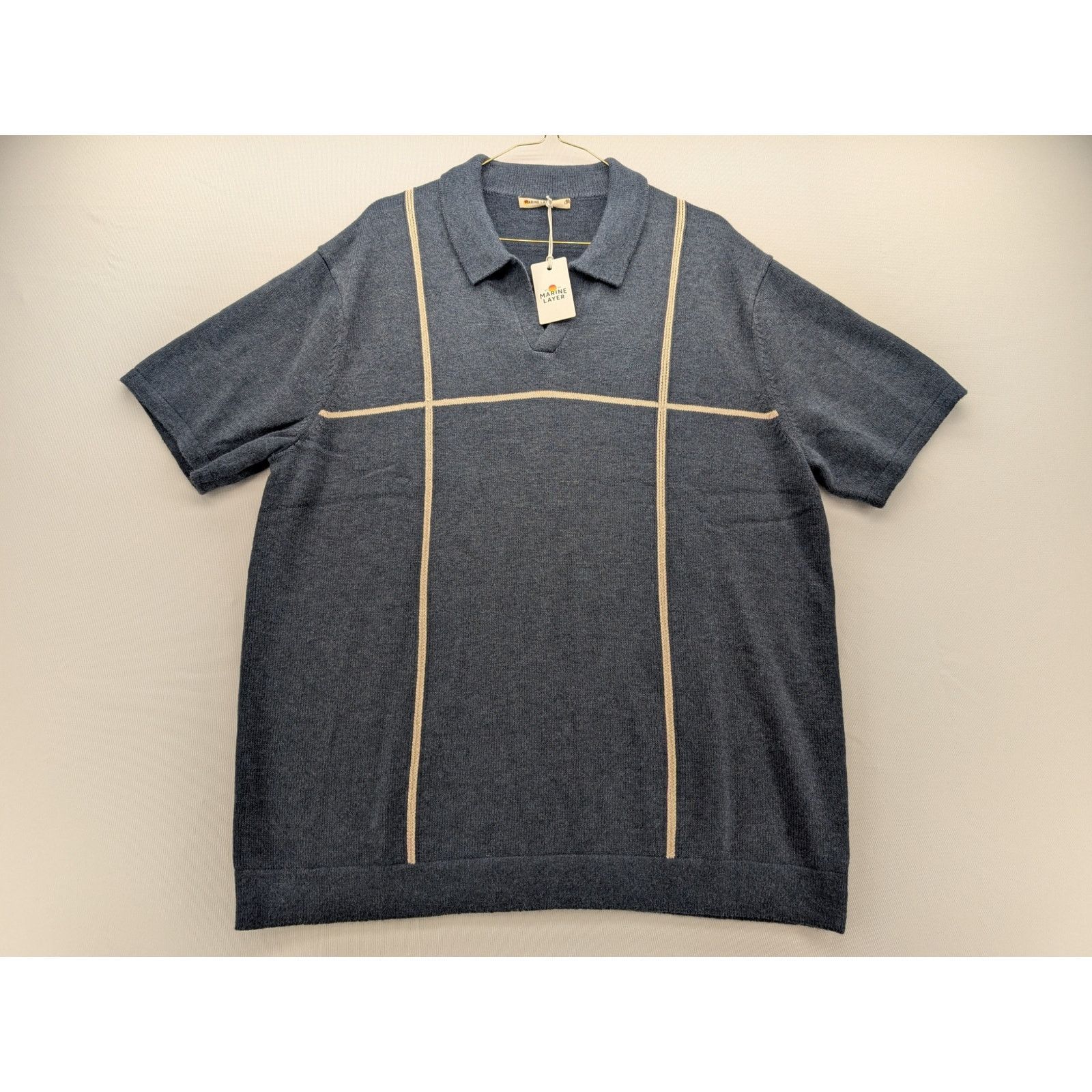 Marine Layer NWT Marine Layer Men's Cliff Sweater Polo in Dark Indigo Size US L / EU 52-54 / 3 - 3 Thumbnail