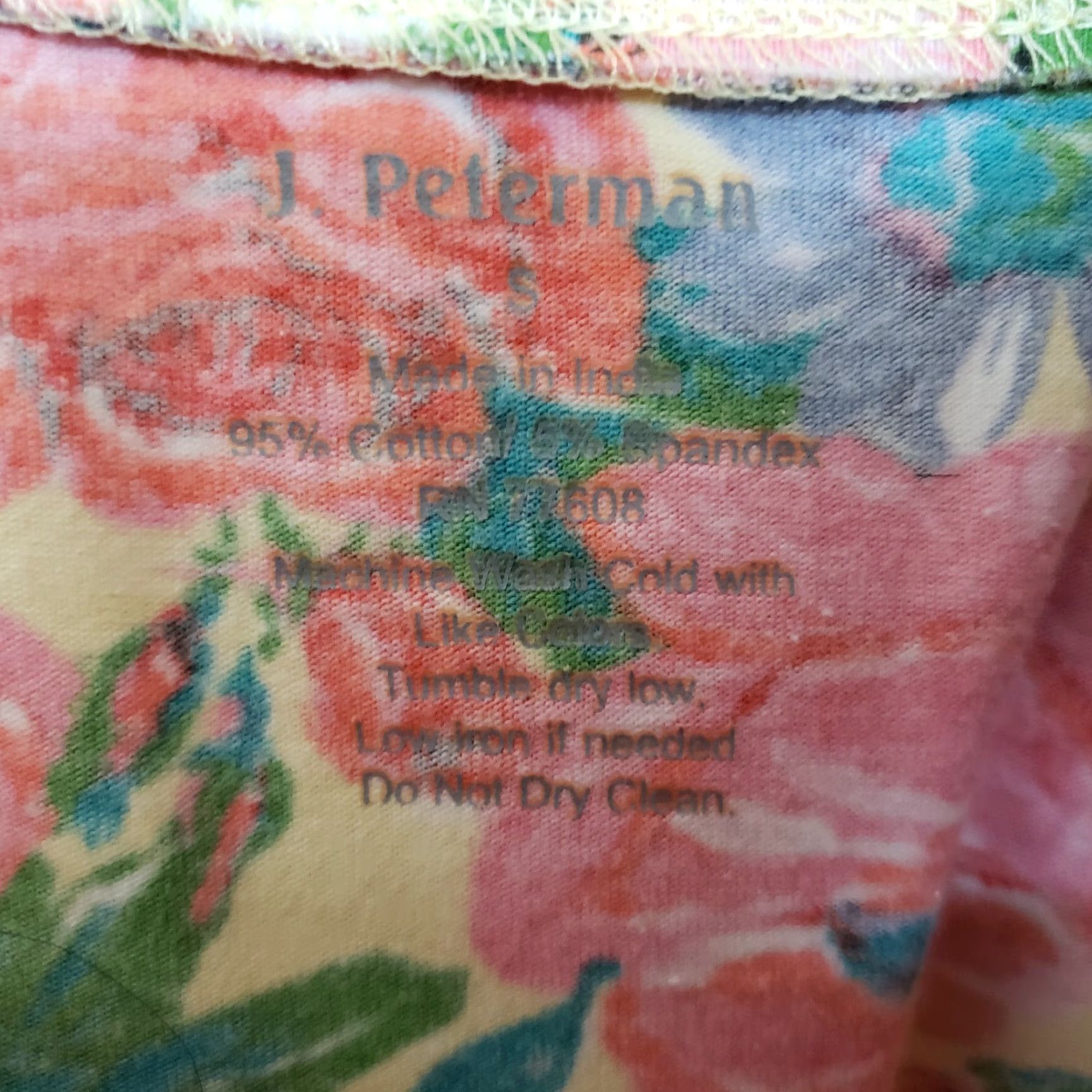 Vintage J. Peterman Womens Long Sleeve Top Sz Small Pink Floral Cotton Blend T-Shirt Size S / US 4 / IT 40 - 5 Thumbnail