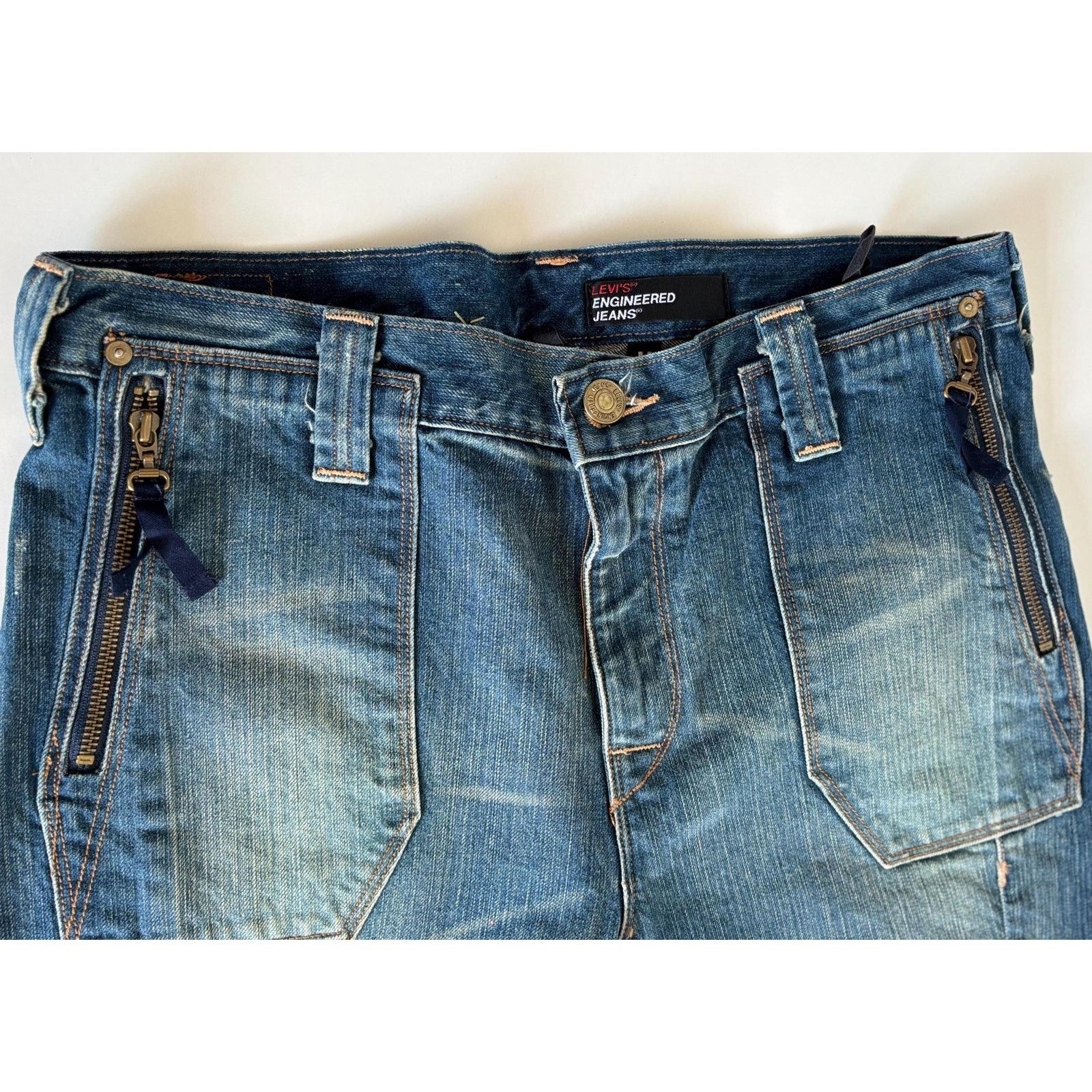 Japanese Brand × Levi's × Levi's Vintage Clothing Vintage Levi’s Engineered Jeans Capri M Blue Denim Y2K Pants Size US 30 / EU 46 - 6 Thumbnail