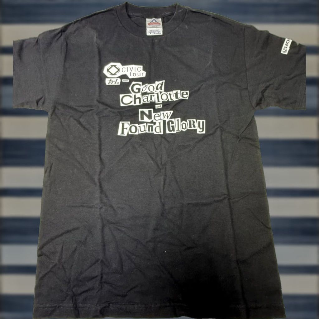 Vintage VINTAGE Tour Civ ic 2000 CIVIC TOUR TRL MTV GOOD CHARLOTTE NEW FOUND GLORY T-SHIRT CREW M Black Band Shirt Mens Size US M / EU 48-50 / 2 - 1 Thumbnail