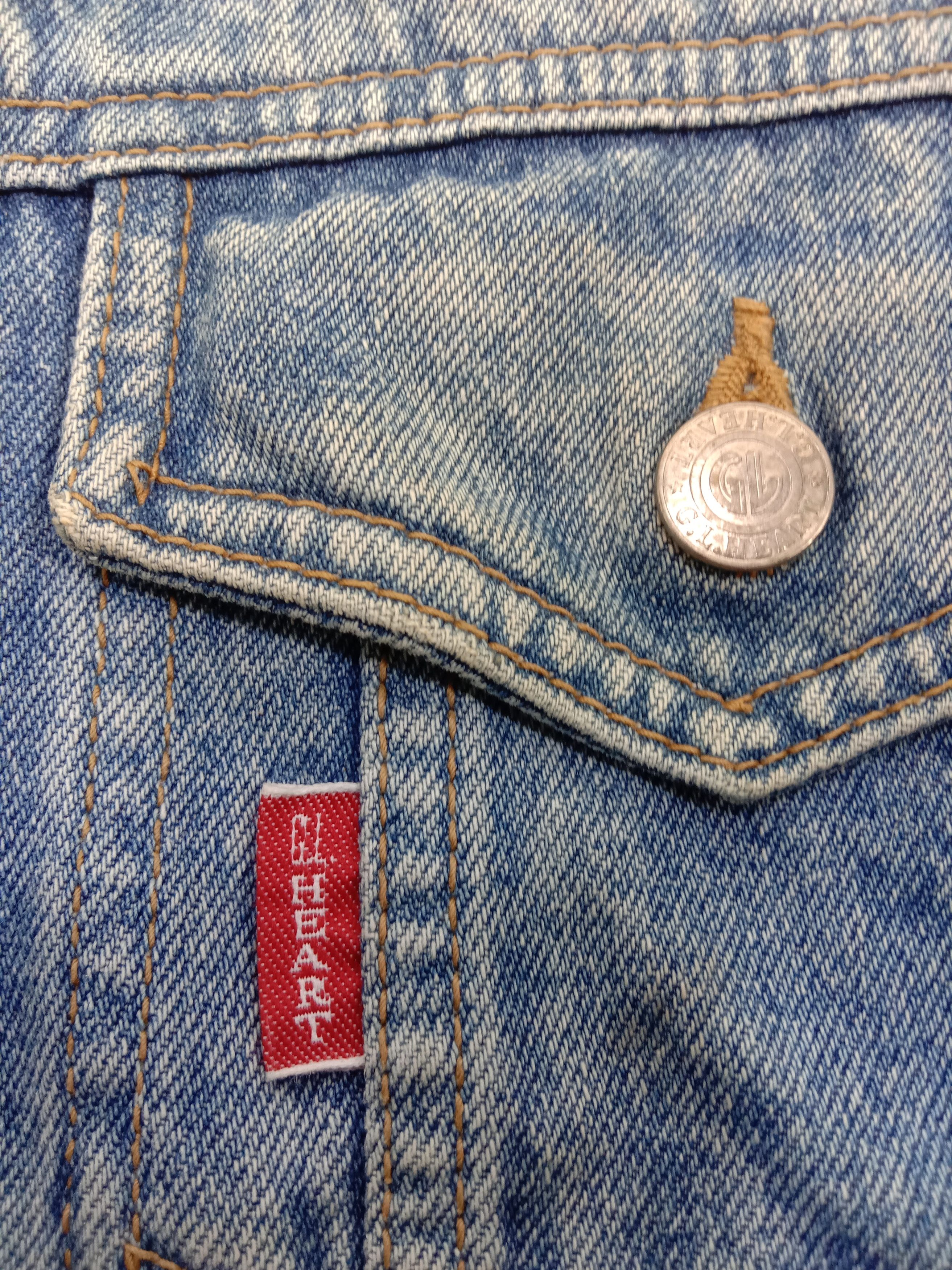 Japanese Brand Vintage Japanese GL Heart Faded Blue Wash Denim Jacketcket Size L / US 10 / IT 46 - 8 Thumbnail
