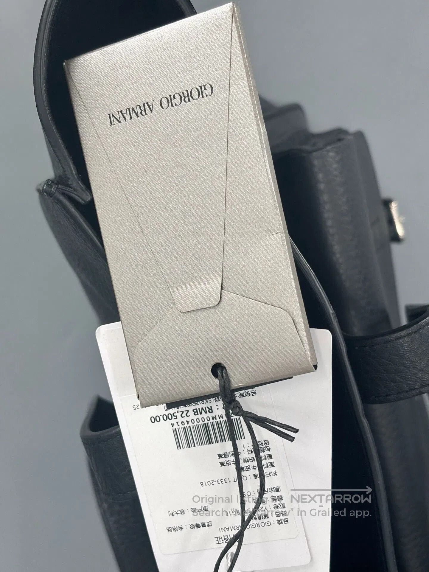 giorgio armani men's leather tote bag.