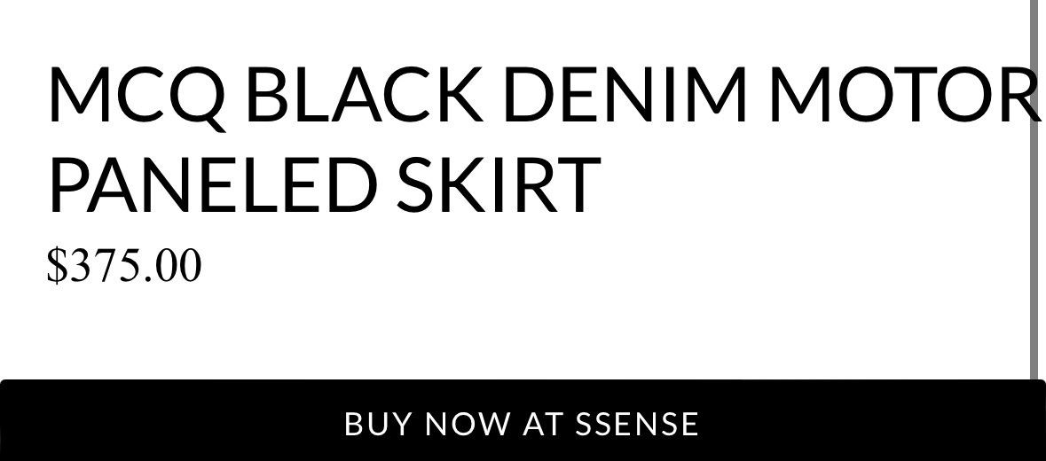 McQ Alexander McQueen MCQ BLACK DENIM MOTOR PANELED SKIRT Size 26" / US 2 / IT 38 - 20 Thumbnail