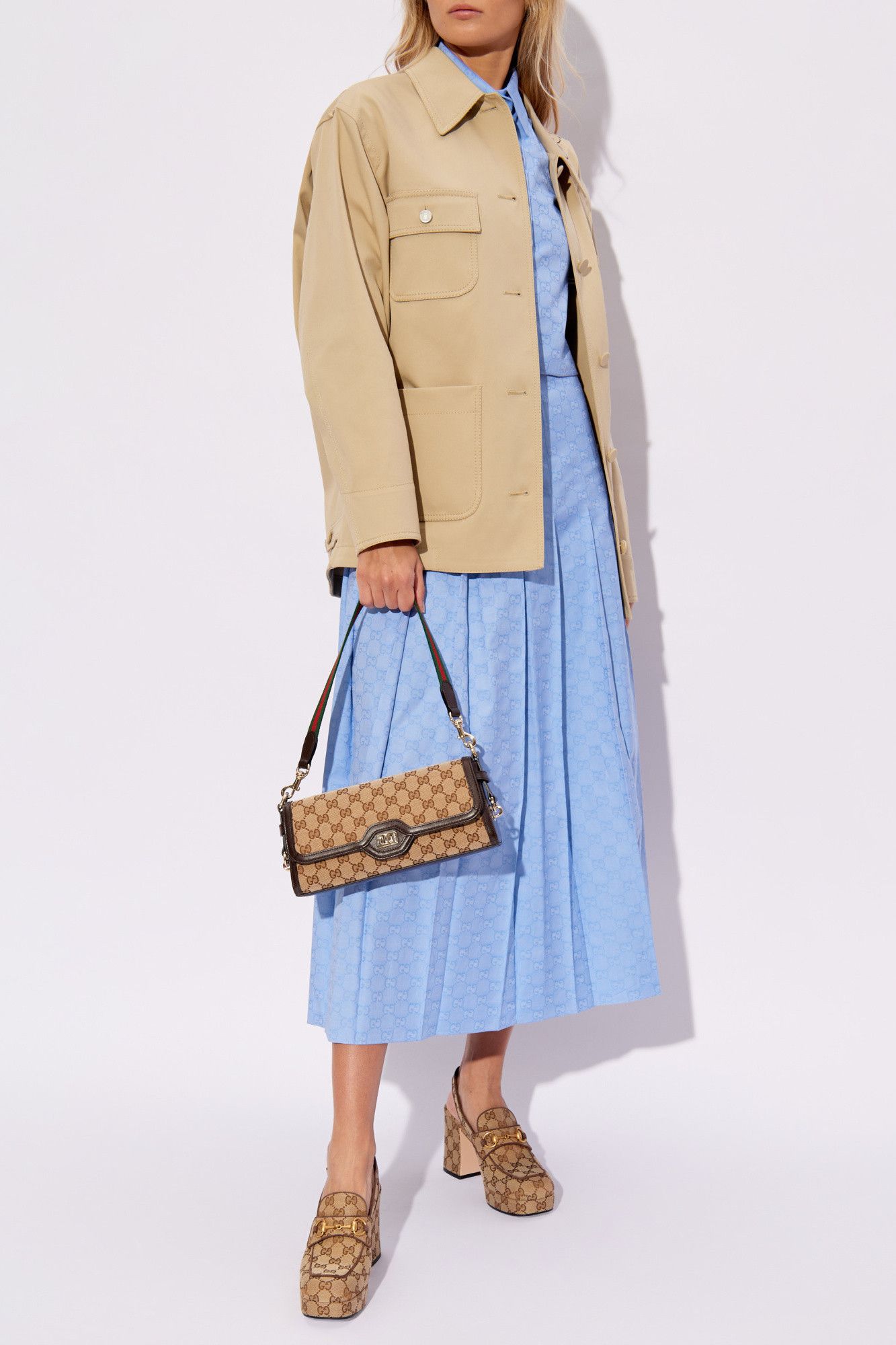 Gucci o1la5ras0526 Cotton Stretch Garbadine Jacket in Beige Size XS / US 0-2 / IT 36-38 - 2 Thumbnail
