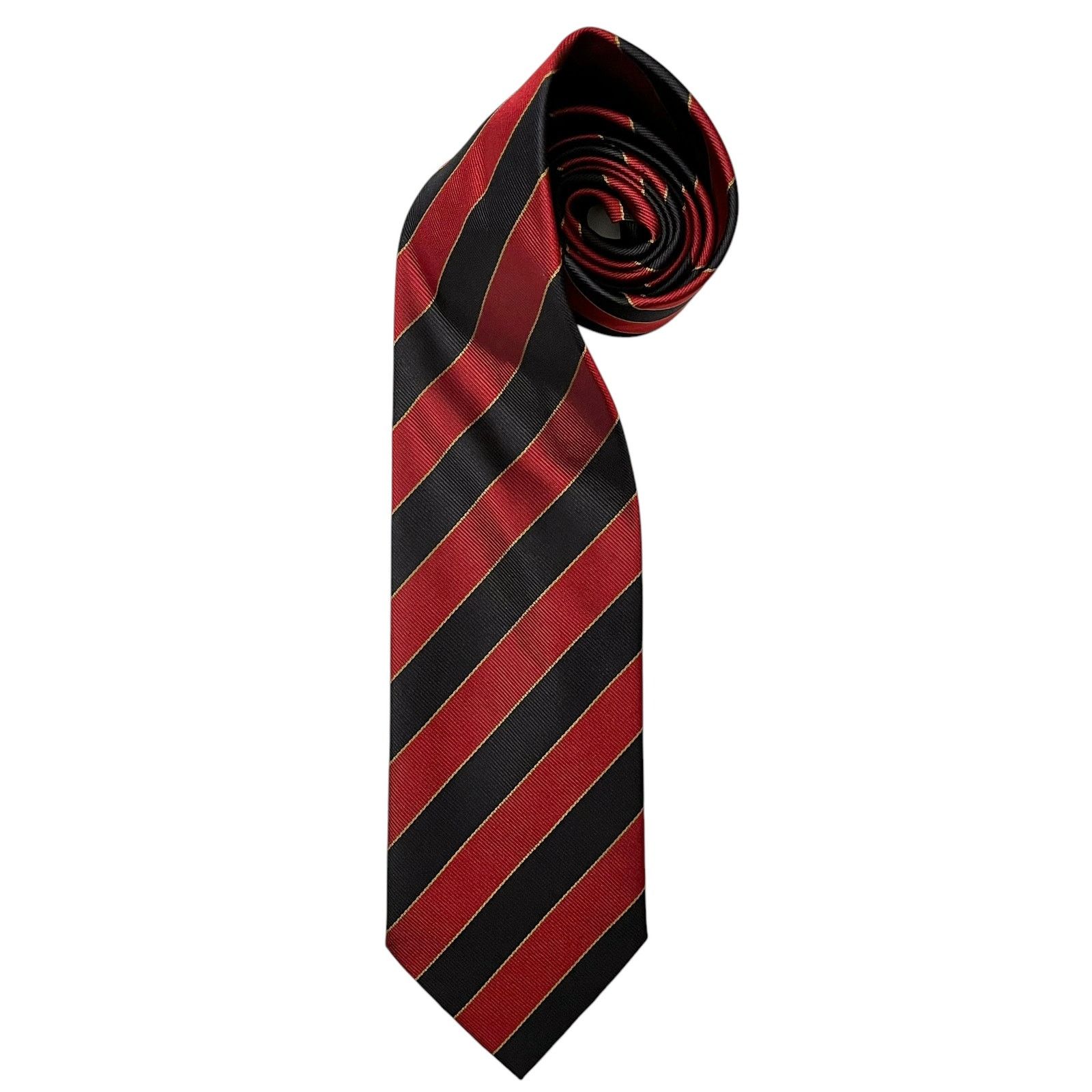 Ermenegildo Zegna Ermenegildo Zegna Regimental Striped Red Navy Blue Silk Tie Size ONE SIZE - 11 Thumbnail