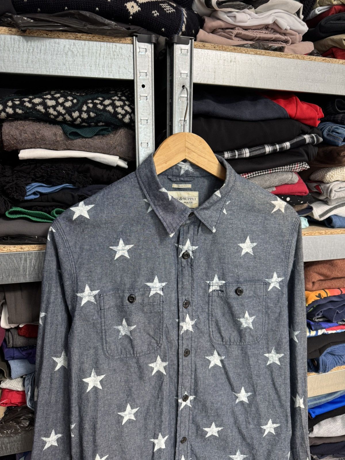 Denim & Supply Ralph Lauren Denim Supply Ralph Lauren Button Shirt Size L Star Chambray Size US L / EU 52-54 / 3 - 2 Thumbnail
