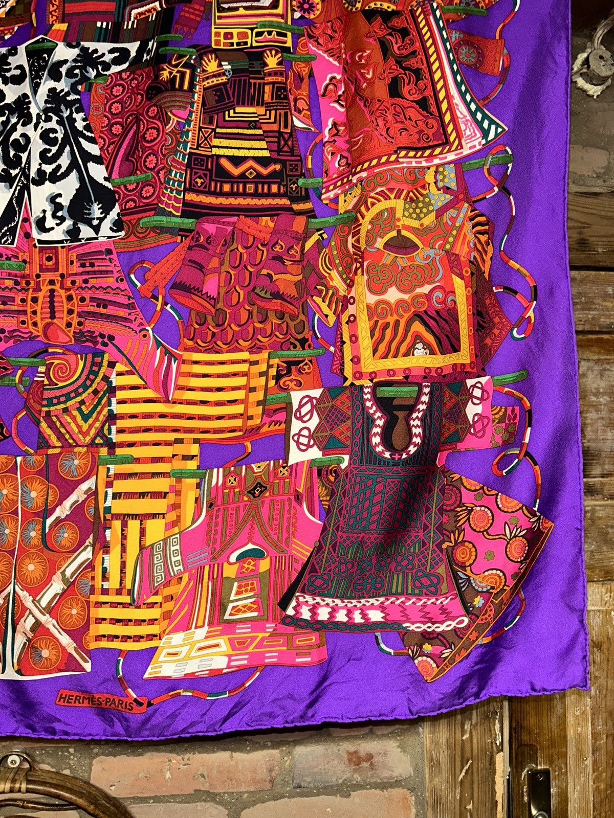 Hermes Hermes Voyage En Etoffes Silk Scarf Handkerchief In Purple Size ONE SIZE - 5 Thumbnail