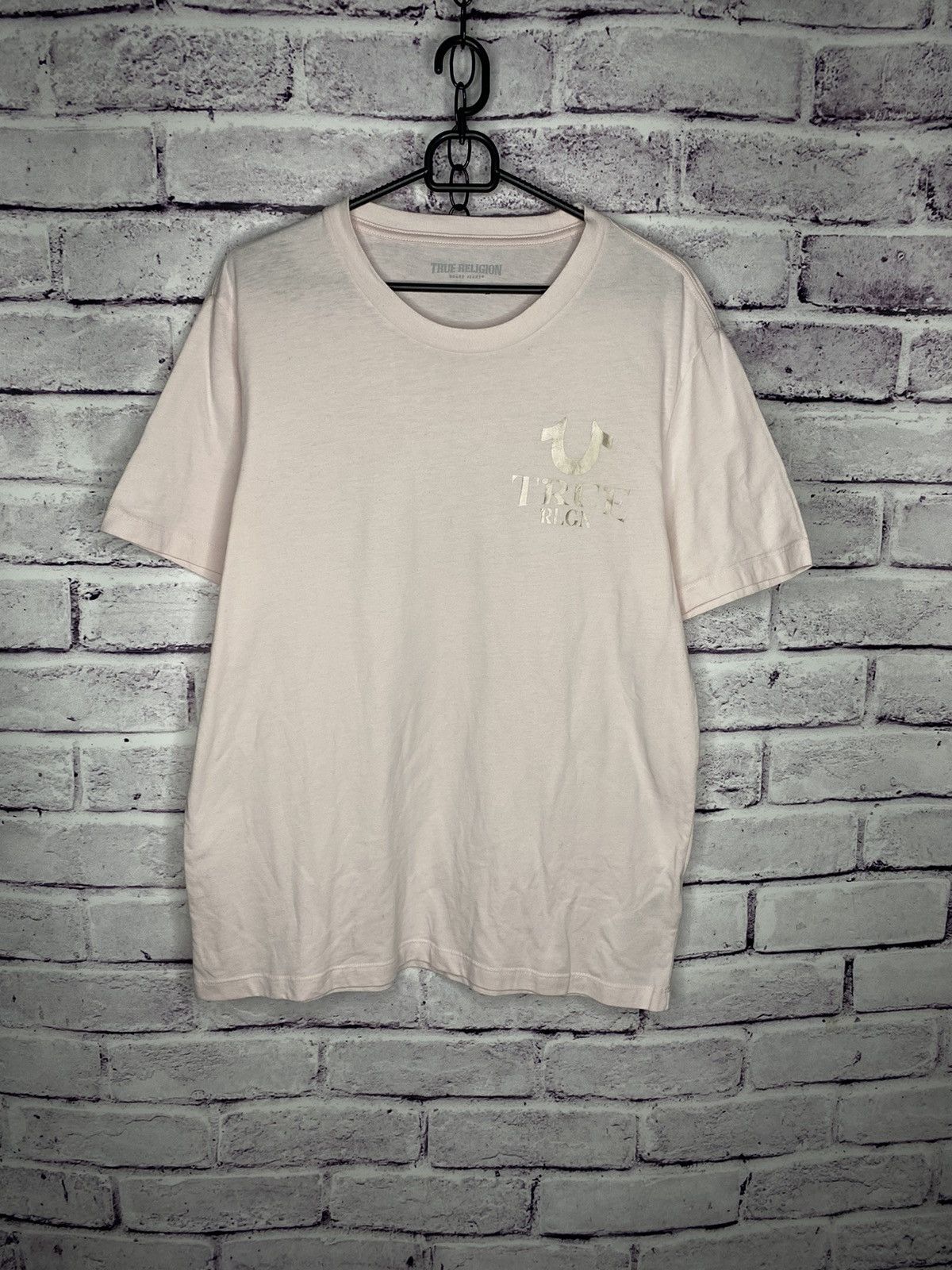 True Religion MENS True Religion Vintage Overprint Logo Pink Tee Y2K Size US M / EU 48-50 / 2 - 1 Thumbnail