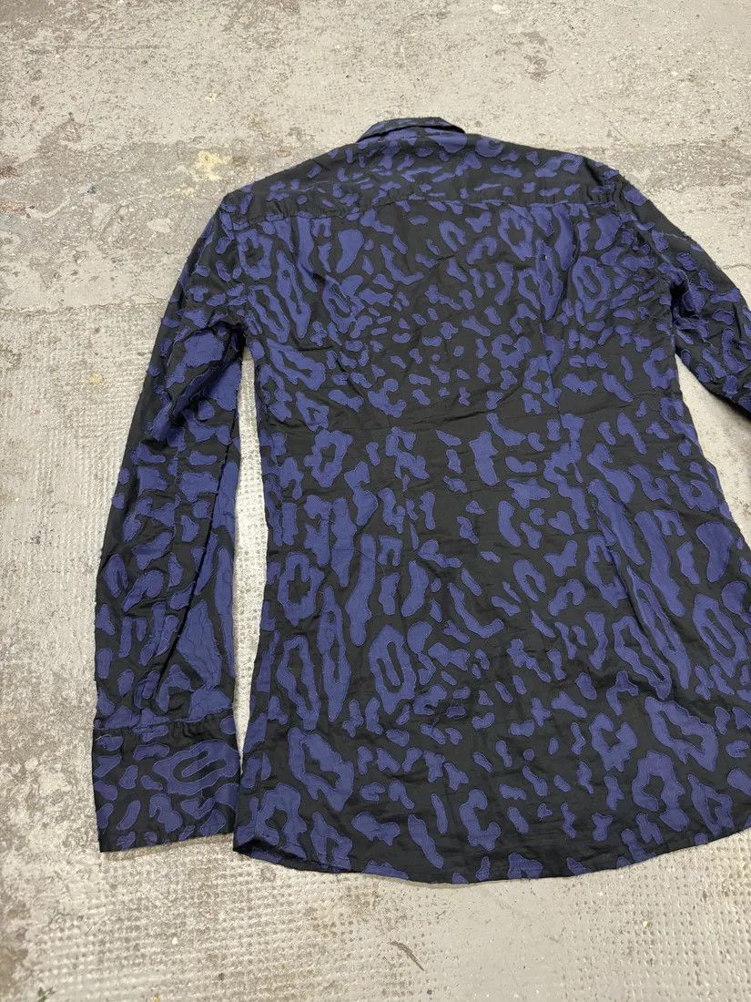 Roberto Cavalli × Vintage 2000s Roberto Cavalli Blue Geometrical Patchwork Black Shirt Size US S / EU 44-46 / 1 - 8 Thumbnail