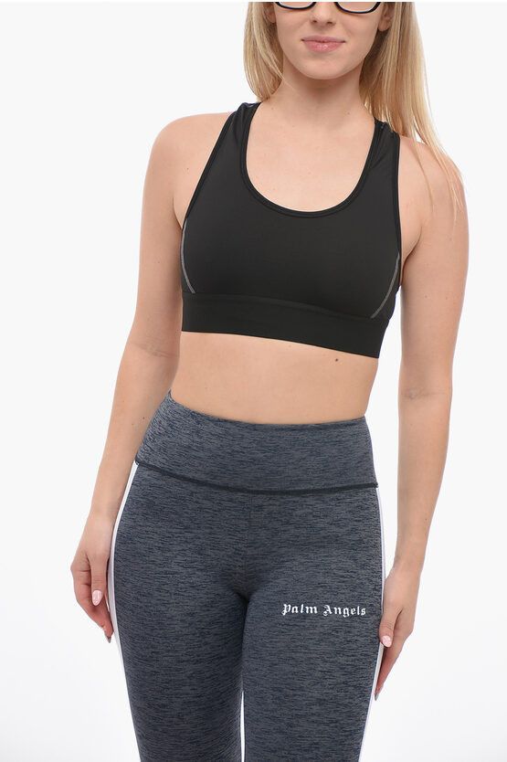 image of Balenciaga Nylon Stretch Sport Bra in Black, Women's (Size Small)