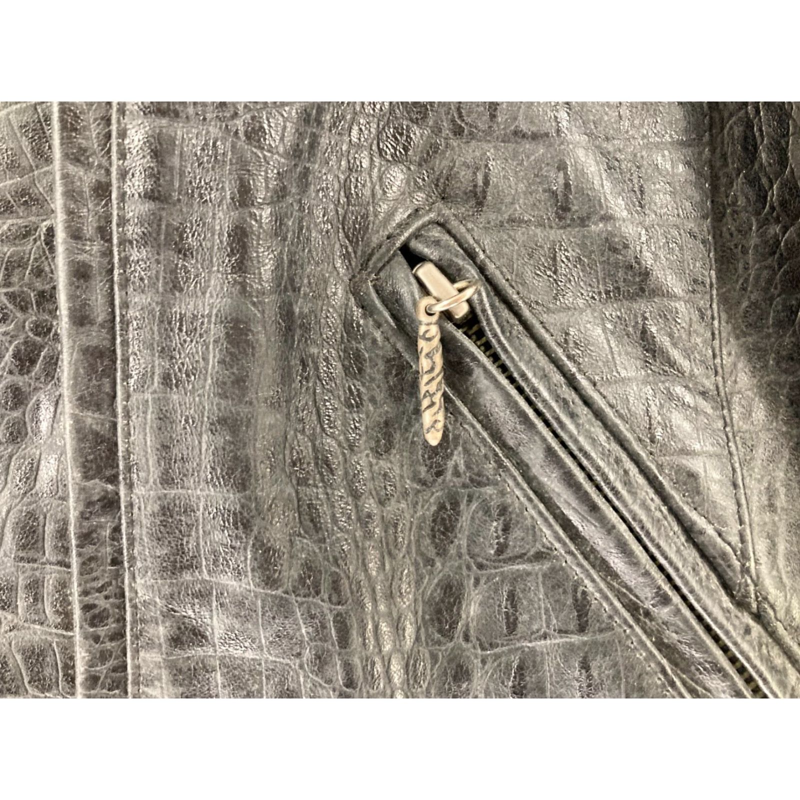 Harley Davidson Harley-Davidson Motorcycle Jacket Womens Faux Snake Skin Black L 90s Biker Size L / US 10 / IT 46 - 4 Thumbnail