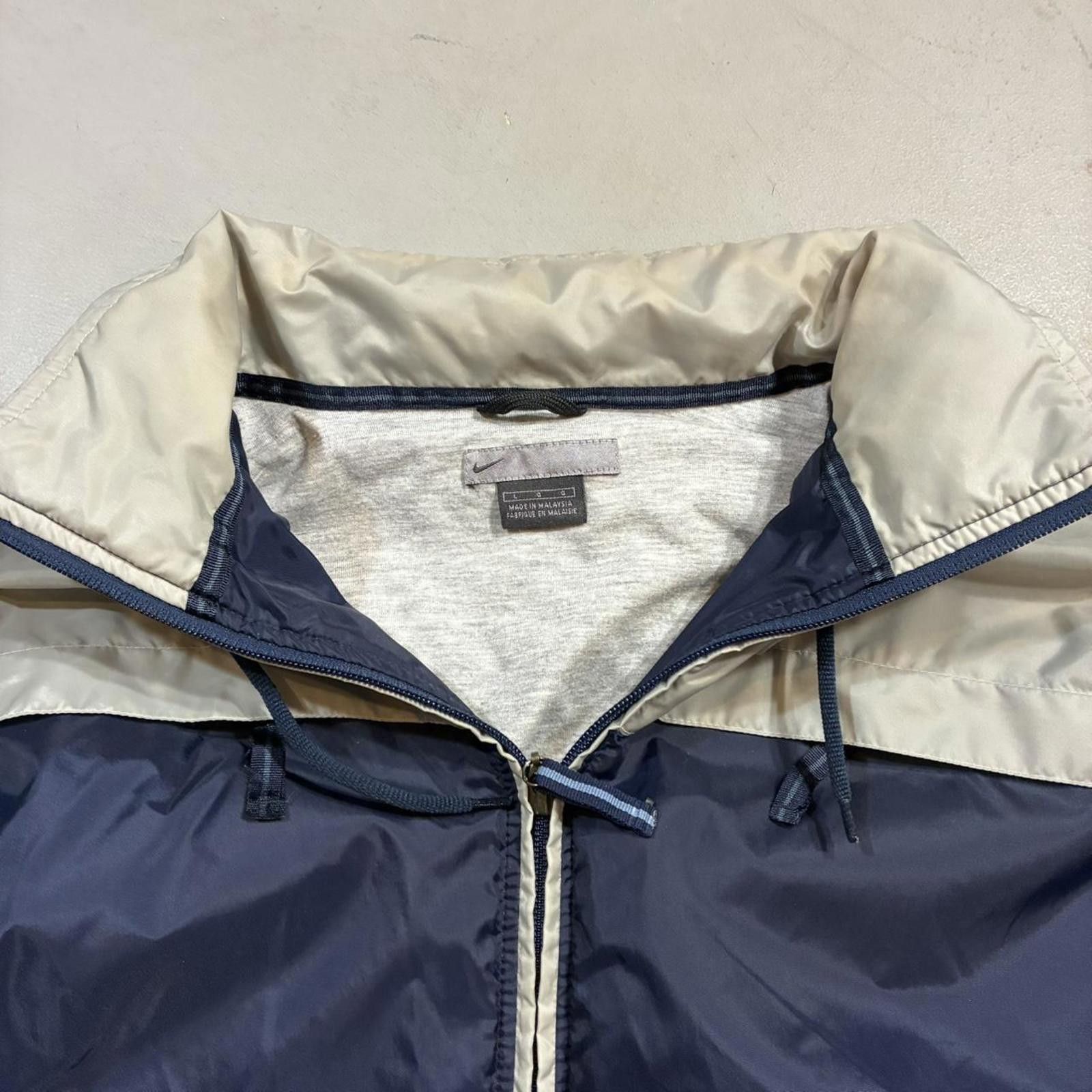 Nike Vintage 00's Nike Men's Silver & Blue Full-Zip Windbreaker Size US L / EU 52-54 / 3 - 2 Thumbnail