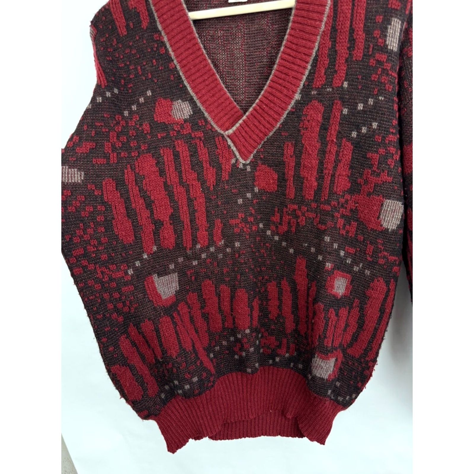 Etro Vintage 90s Archive Avant-Garde Y2K Sweater Red L Men Pullover Shirt Size US L / EU 52-54 / 3 - 4 Thumbnail