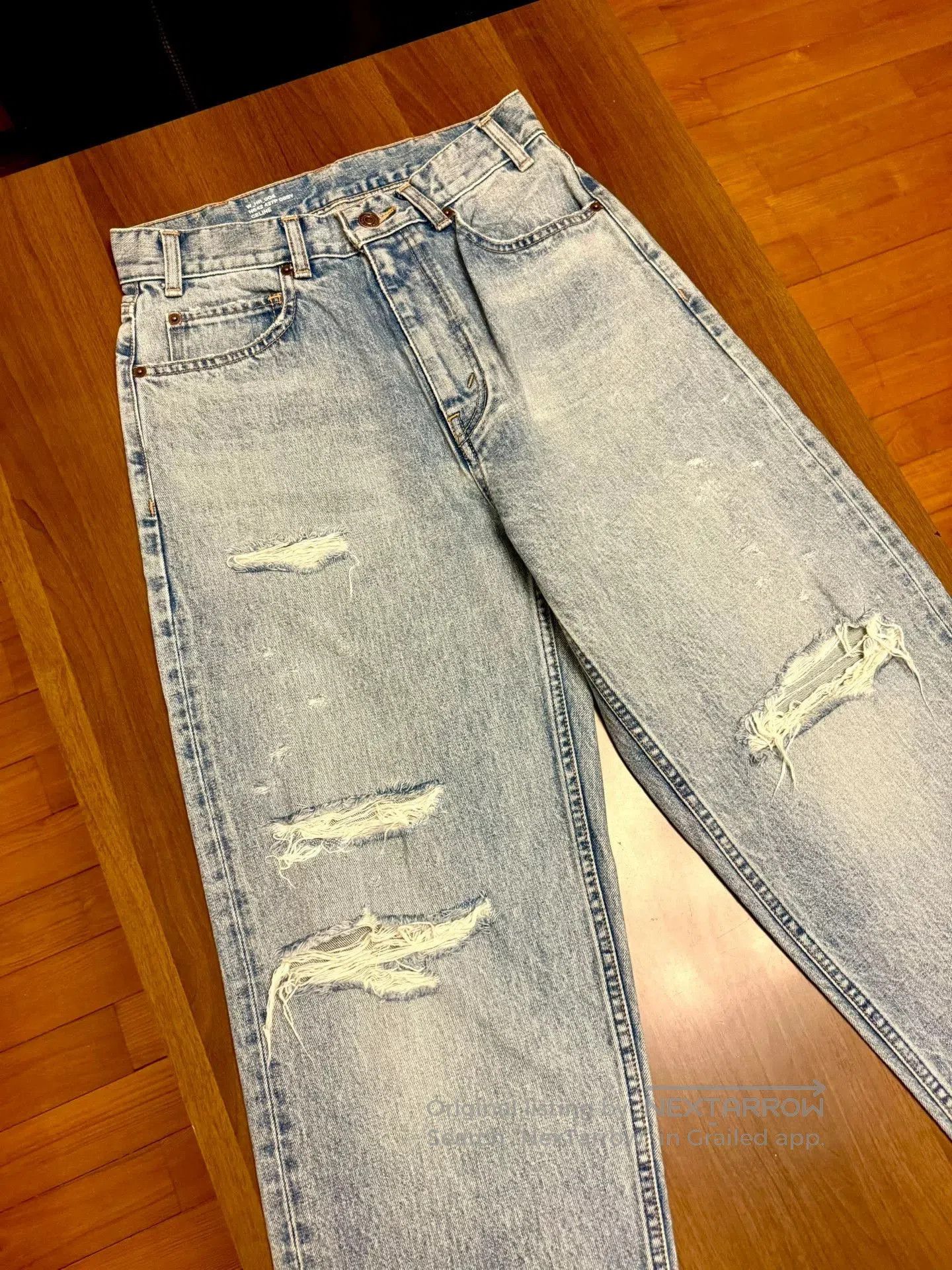 Celine celine ripped denim pants with frayed hem. Size 30" / US 8 / IT 44 - 2 Thumbnail