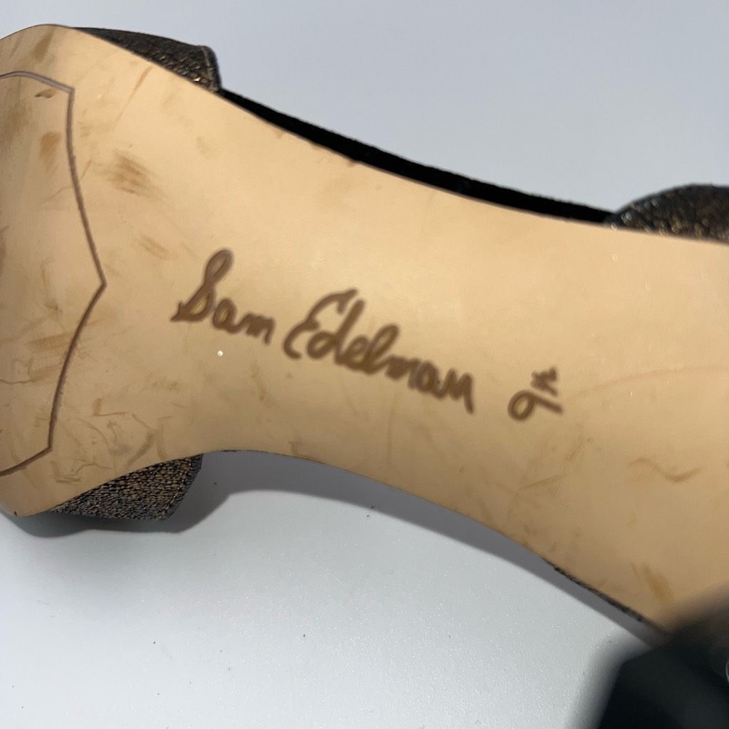 Sam Edelman Sam Edelman Opal Pumps Pointed Toe Heels Metallic Gold Leather Size US 9.5 / IT 39.5 - 7 Thumbnail