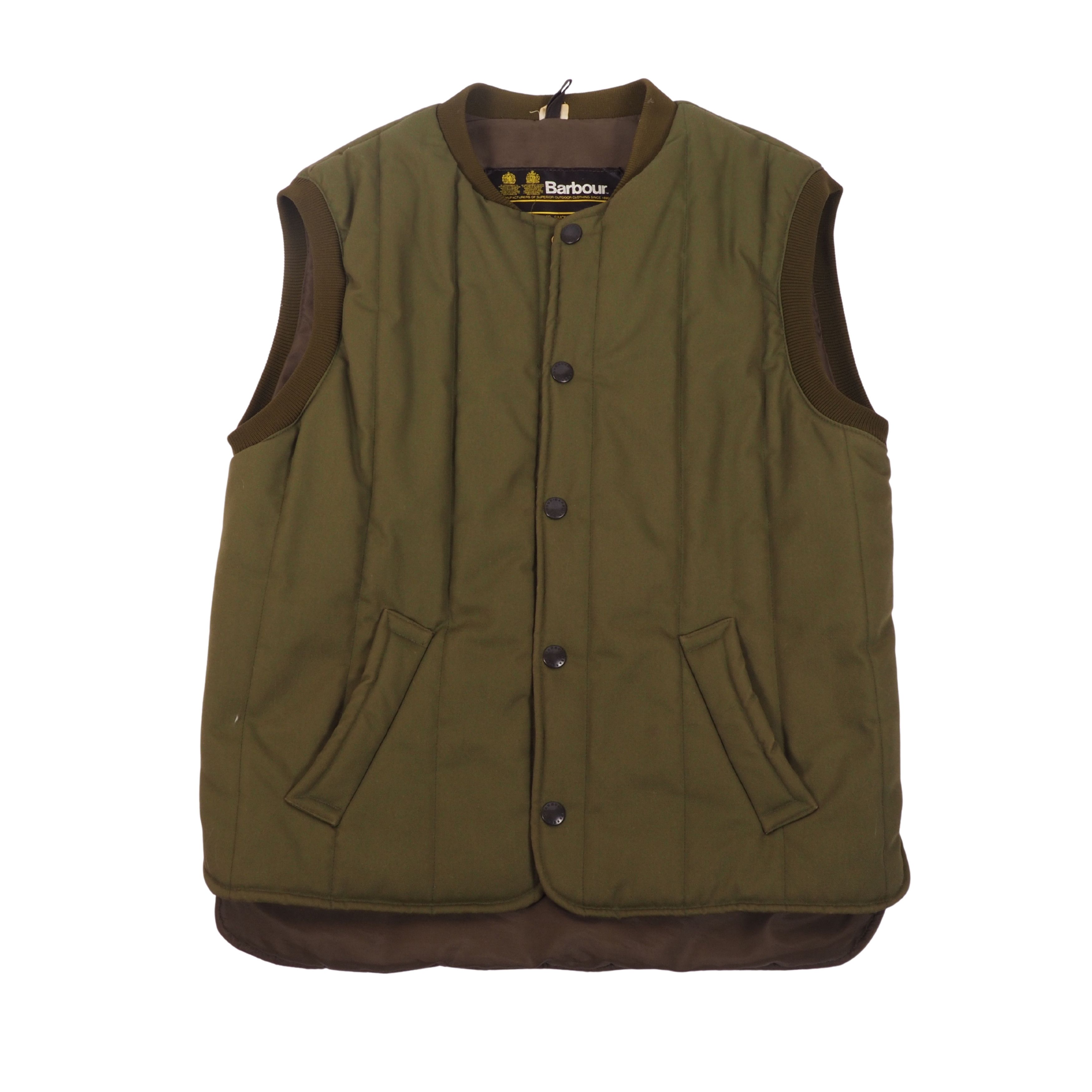 Barbour × Vintage Barbour Vintage Olive Green Quilted Outdoor Hunting Vest Size US M / EU 48-50 / 2 - 2 Thumbnail
