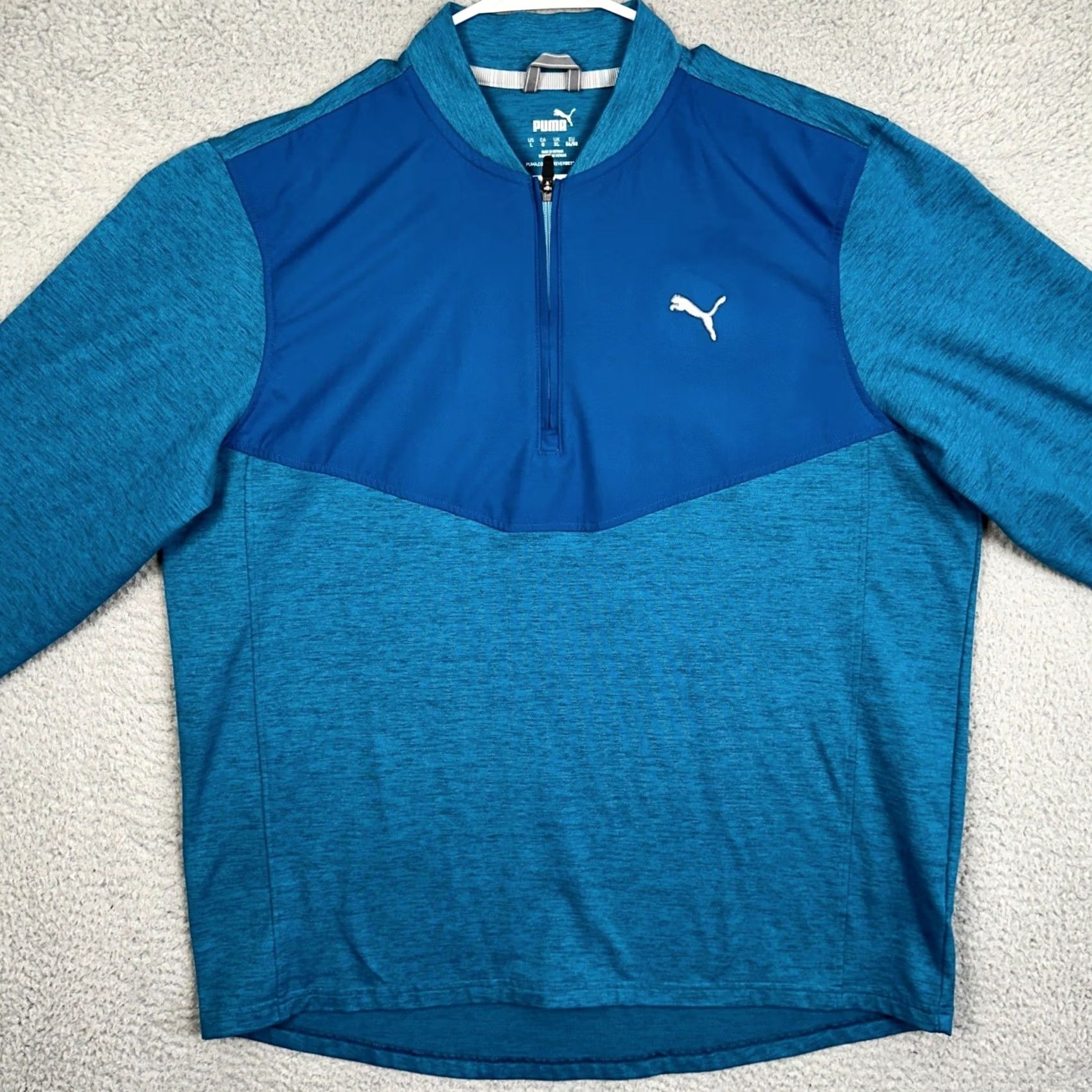 Puma Puma Sweatshirt Men L Blue Golf Quarter Zip Performance Stretch Pullover EUC Size US L / EU 52-54 / 3 - 3 Thumbnail