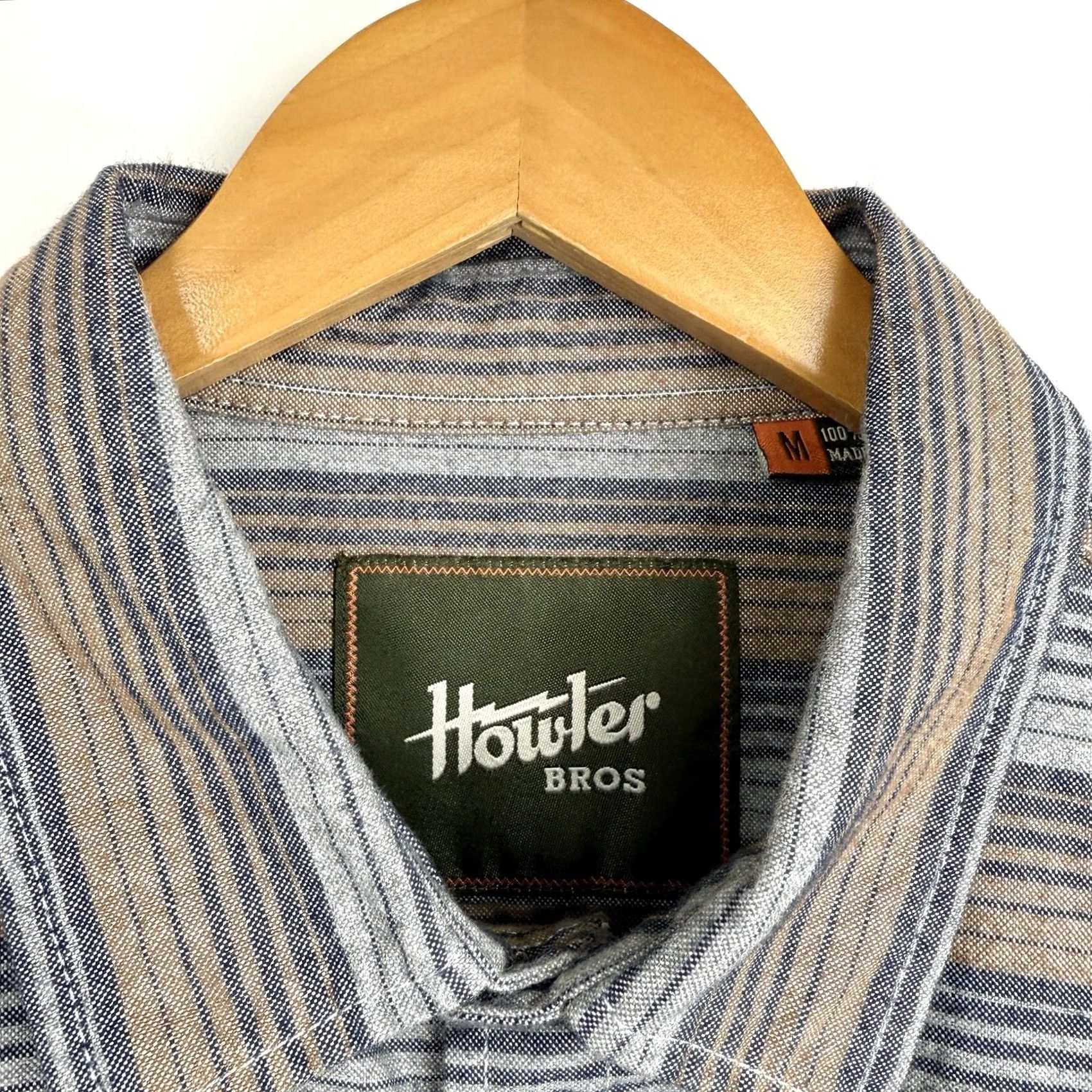 Howler Brothers Howler Brothers Shirt Mens Medium Long Sleeve Striped Woven Cotton Button-Up Collared Logo Multicolor Casual Board Shirt Size US M / EU 48-50 / 2 - 3 Thumbnail