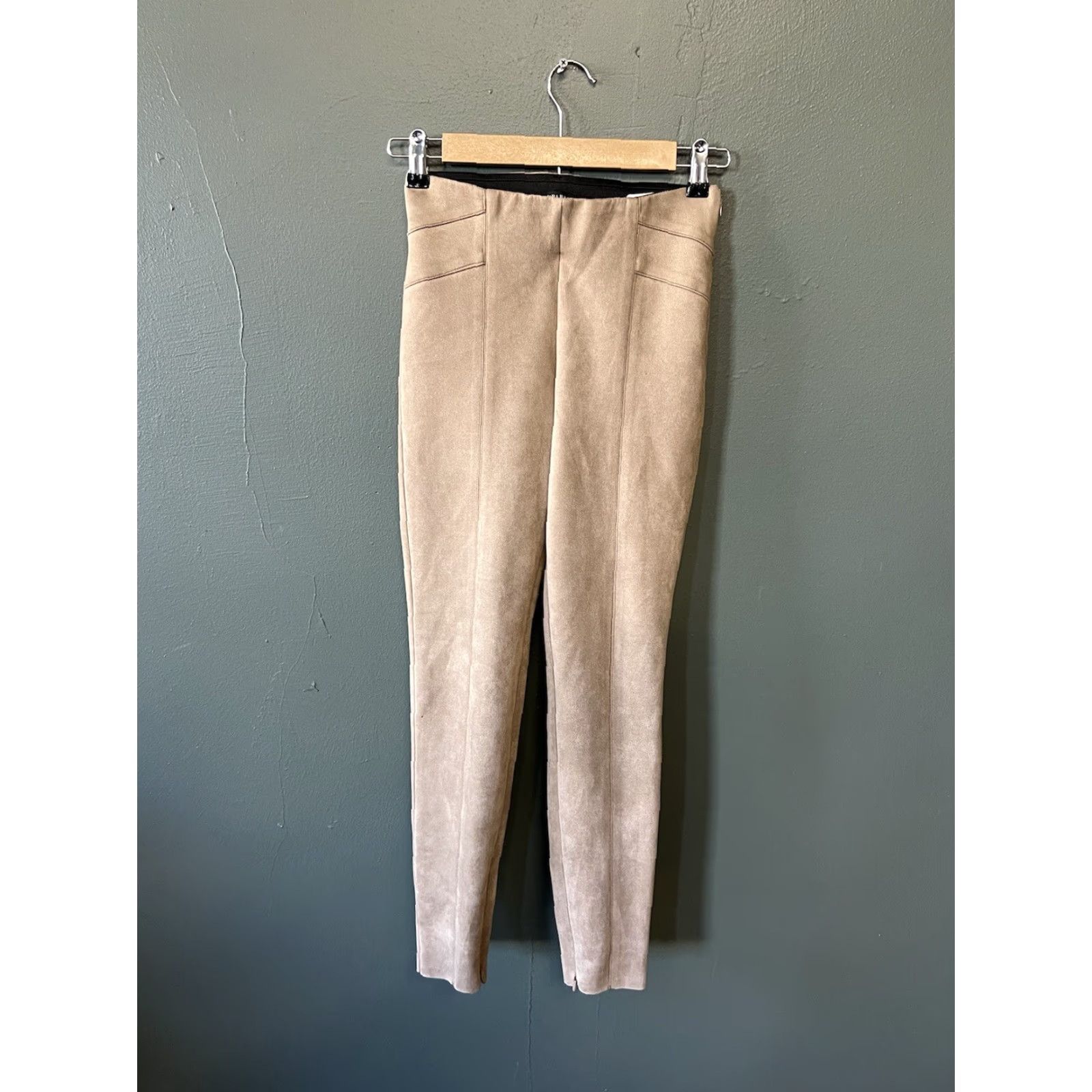 Zara Zara Brown Suede Straight Leg Pants Tapered Size S Stretch Fit Women’s Regular Ankle 28in Inseam Size 28" / US 6 / IT 42 - 2 Thumbnail