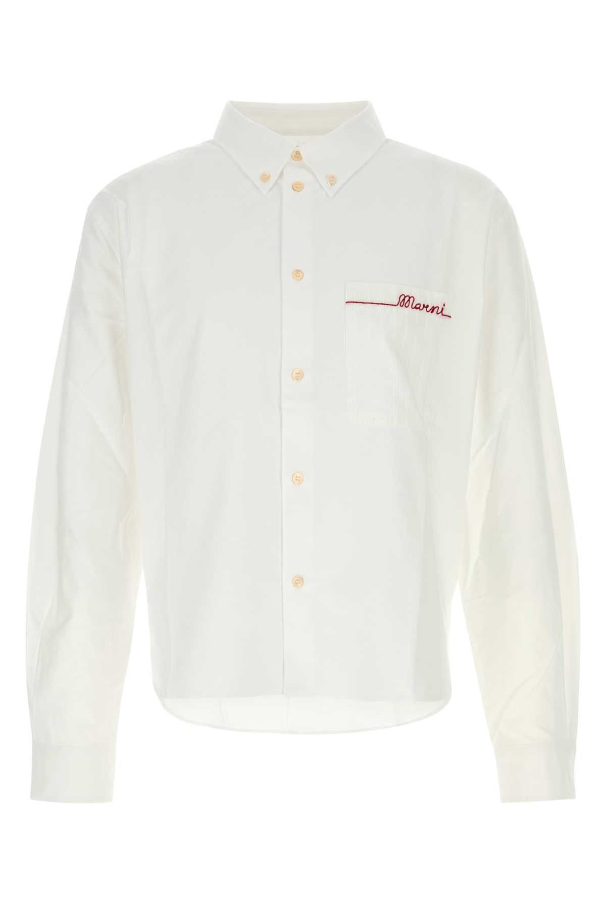 Marni White Oxford Shirt Size US M / EU 48-50 / 2 - 1 Thumbnail