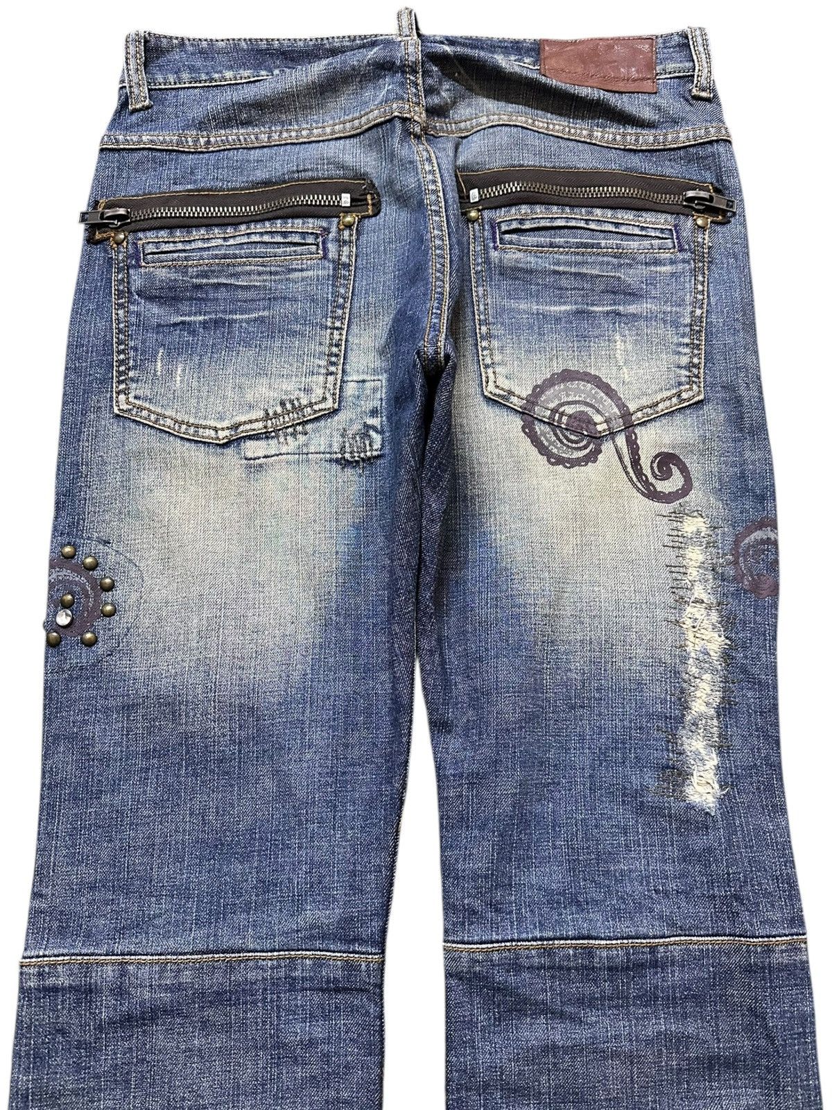 POST ARCHIVE FACTION (PAF) Vintage Global Work Studded Bondage Punk Denim Size US 31 - 11 Thumbnail