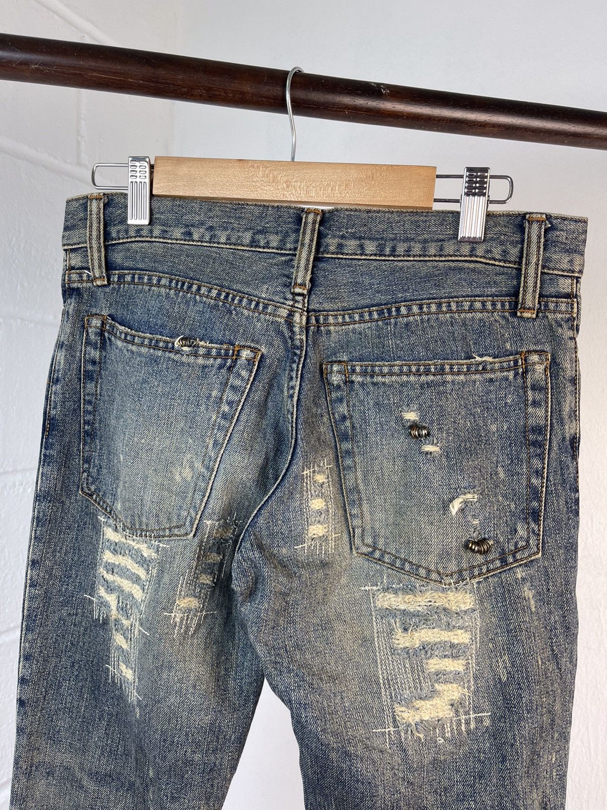 If Six Was Nine × KMRii × Le Grande Bleu (L.G.B.) TruePiece IFSIXWASNINE MUD MAX FLARE DENIM Size US 29 - 17 Thumbnail