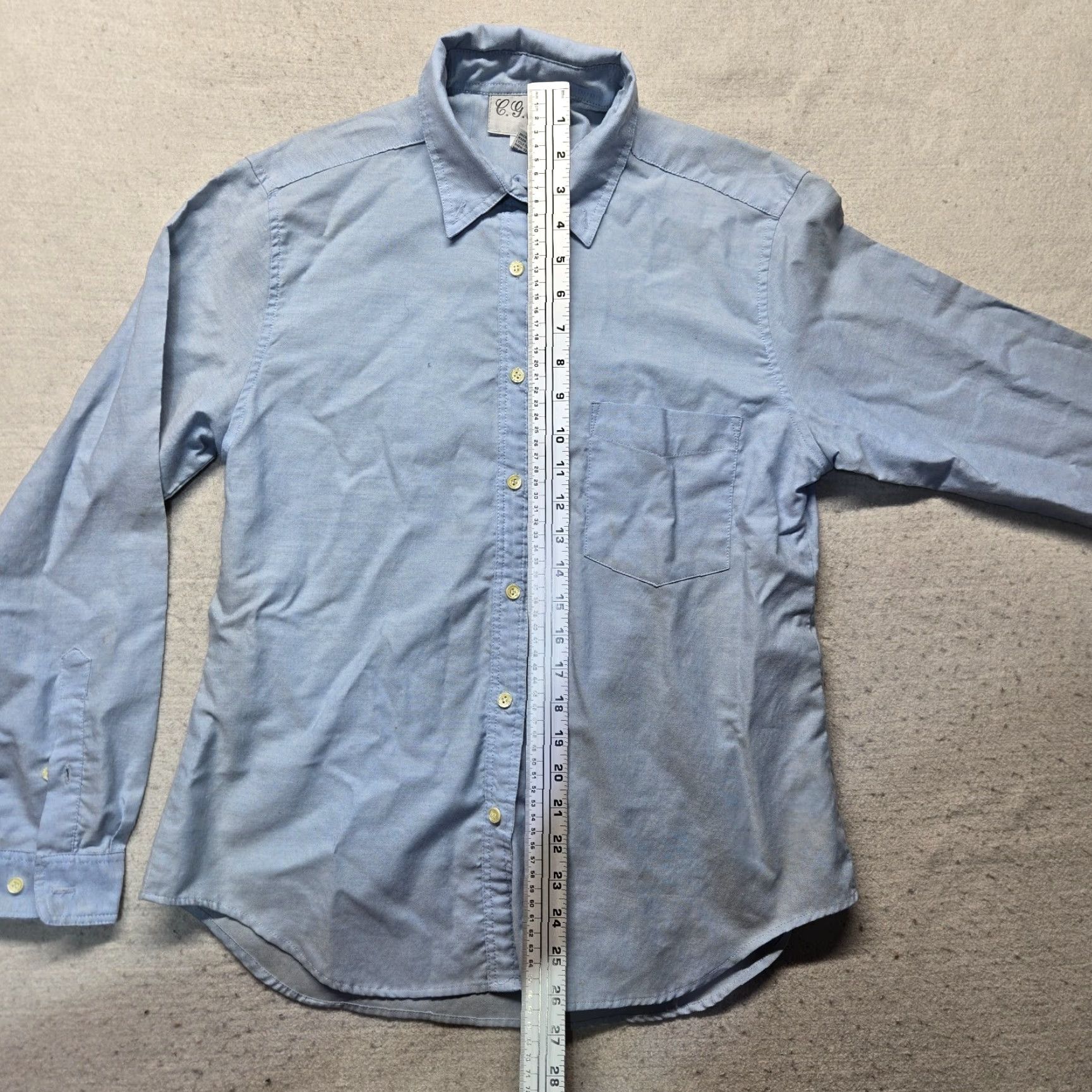 Vintage C.G. Designs Solid Blue Button Up Long Sleeve Shirt Adult Women Size 13 / 14 Shirt Women Blue 14's Womens Size XL / US 12-14 / IT 48-50 - 6 Thumbnail