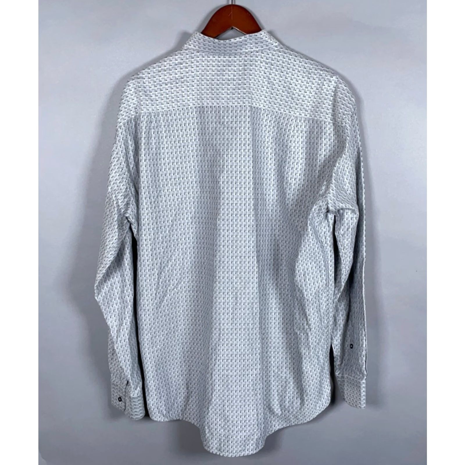 Zanella VINTAGE Zanella Men's Shirt Long Sleeve Cotton Geometric Pattern Collared XL Gray Italy Fall Winter Size US XL / EU 56 / 4 - 2 Thumbnail